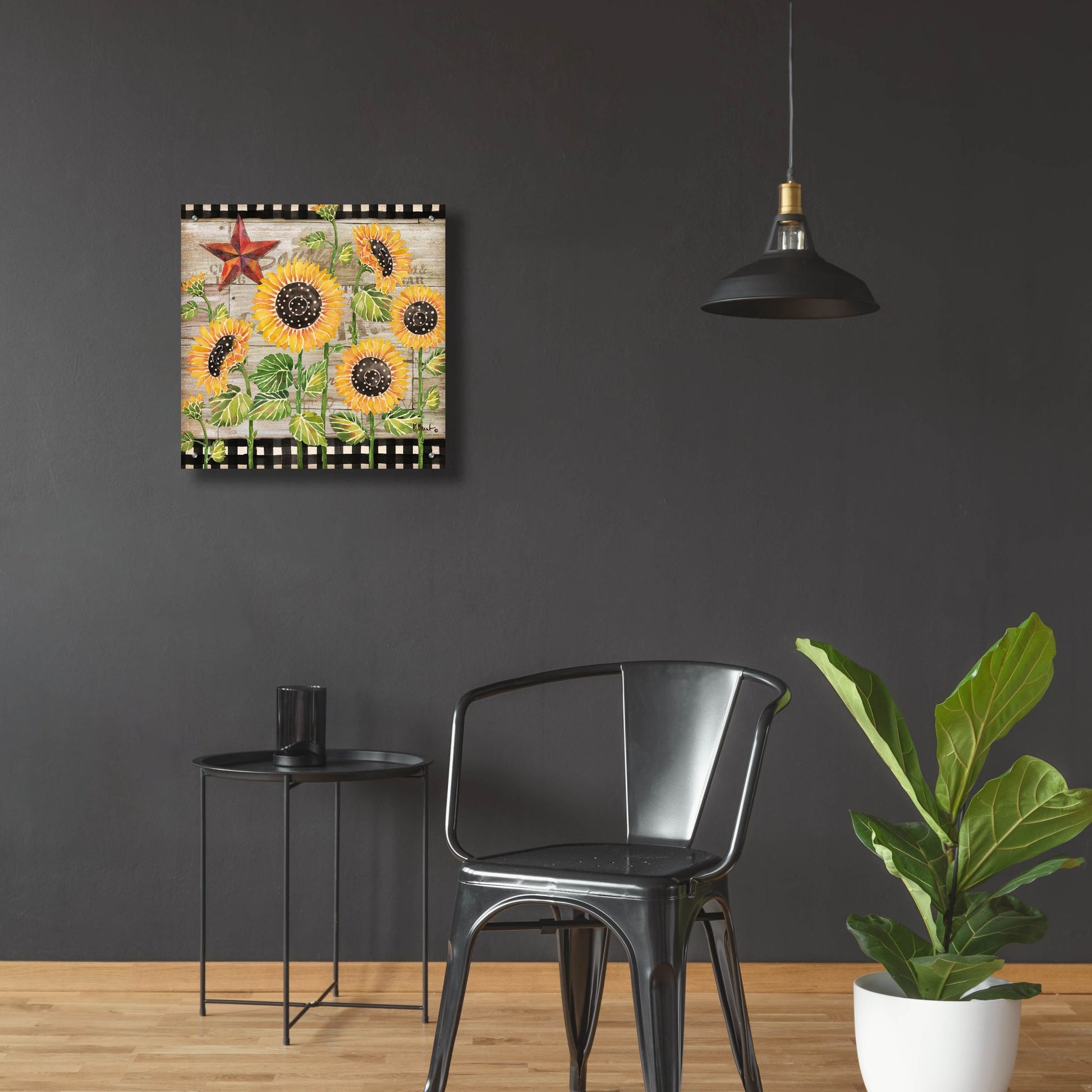 Epic Art 'Farmhouse Sunflowers' by Paul Brent, Acrylic Glass Wall Art,24x24