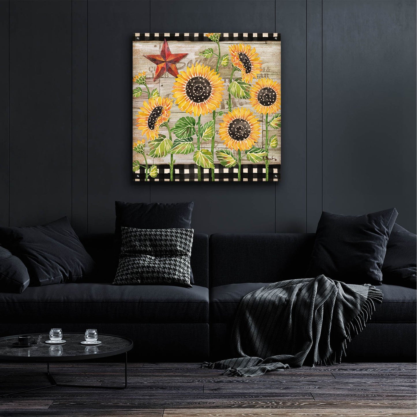 Epic Art 'Farmhouse Sunflowers' by Paul Brent, Acrylic Glass Wall Art,36x36