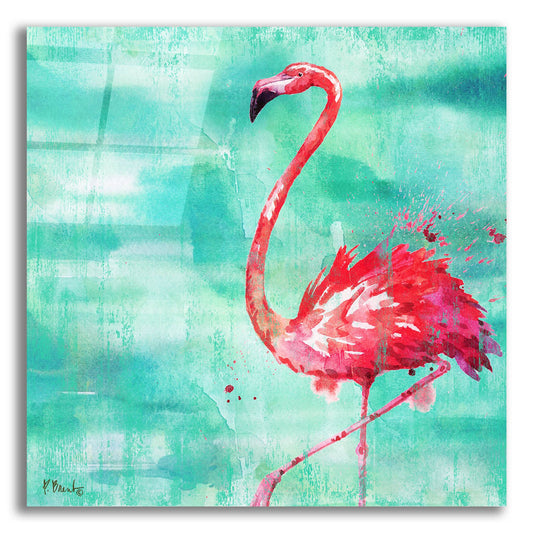 Epic Art 'Arianna Flamingo II - Turquoise' by Paul Brent, Acrylic Glass Wall Art
