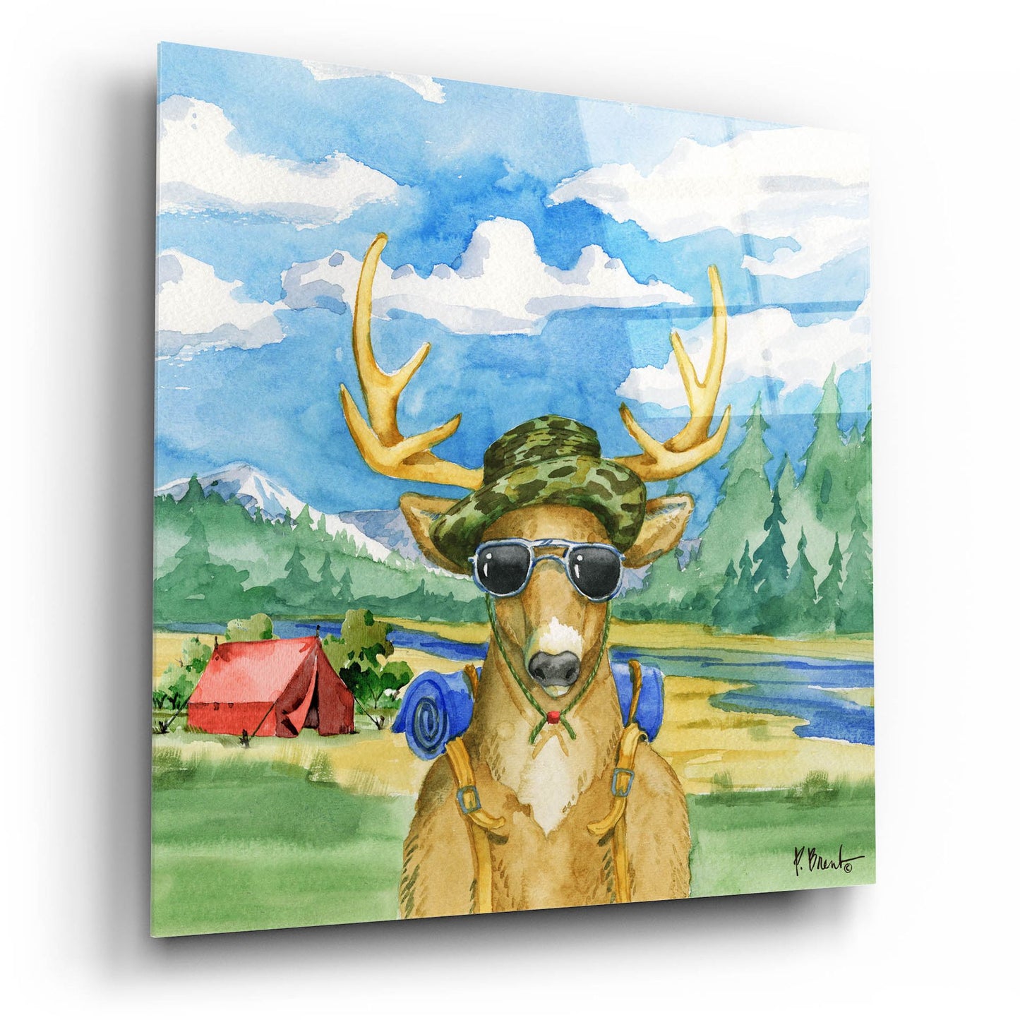 Epic Art 'Happy Camper I' by Paul Brent, Acrylic Glass Wall Art,12x12