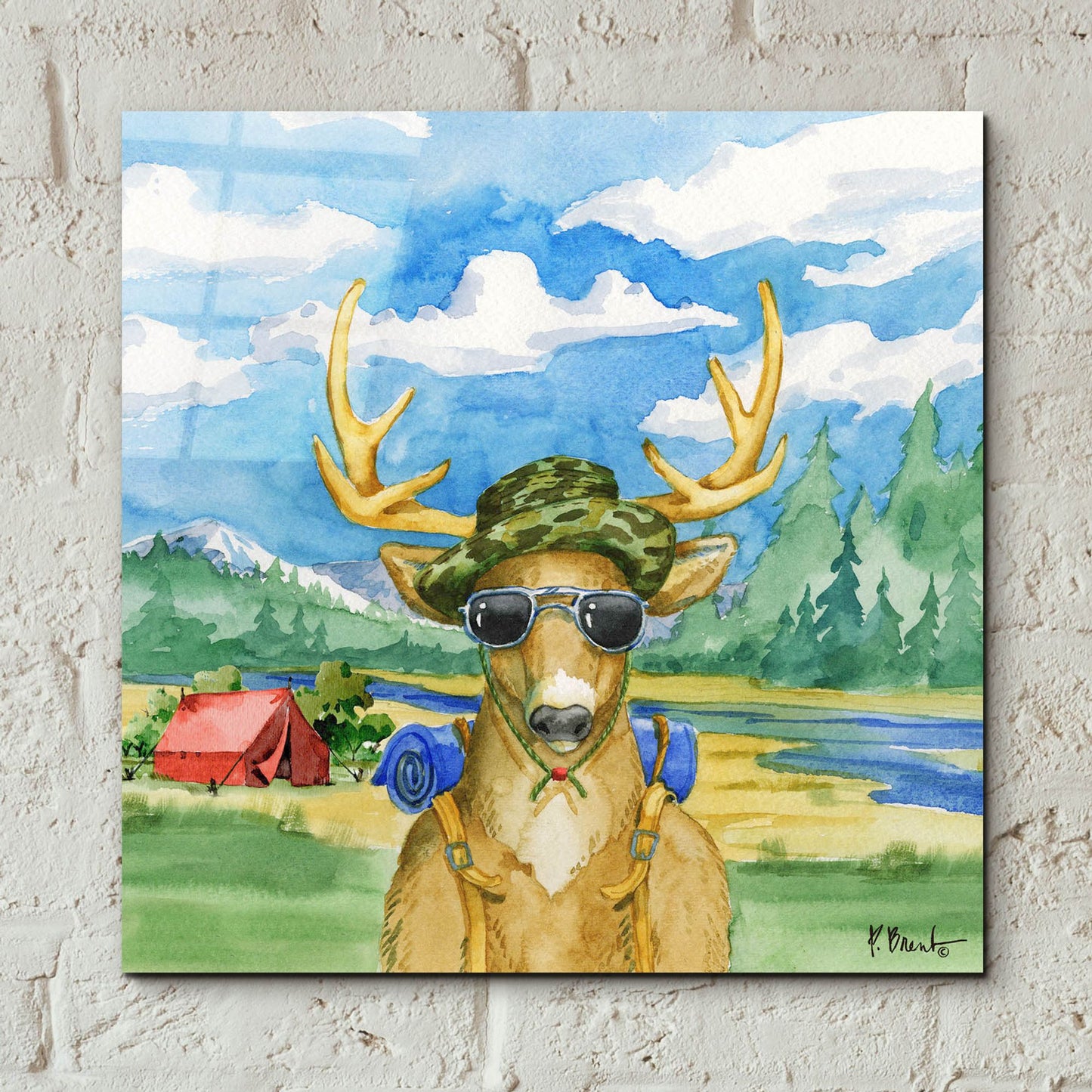 Epic Art 'Happy Camper I' by Paul Brent, Acrylic Glass Wall Art,12x12