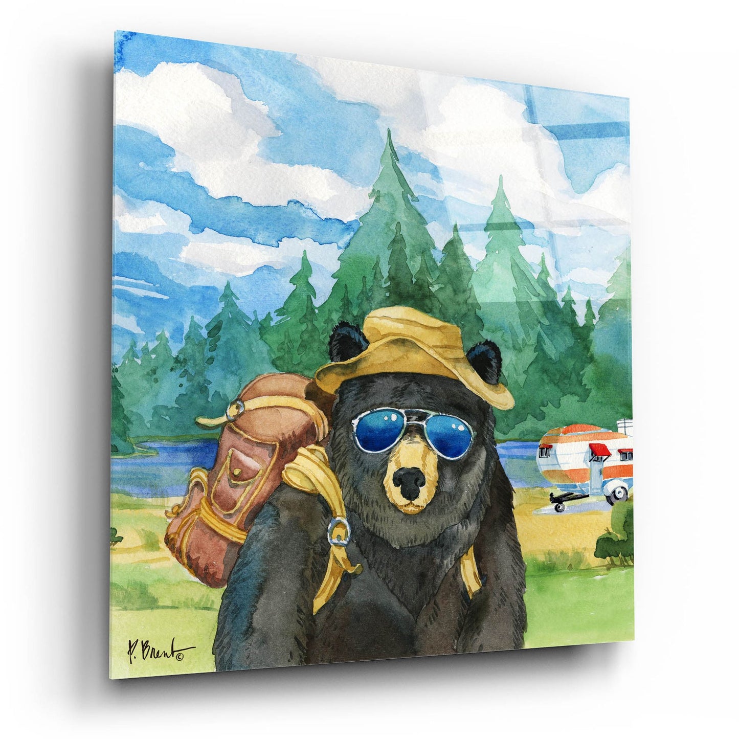 Epic Art 'Happy Camper II' by Paul Brent, Acrylic Glass Wall Art,12x12