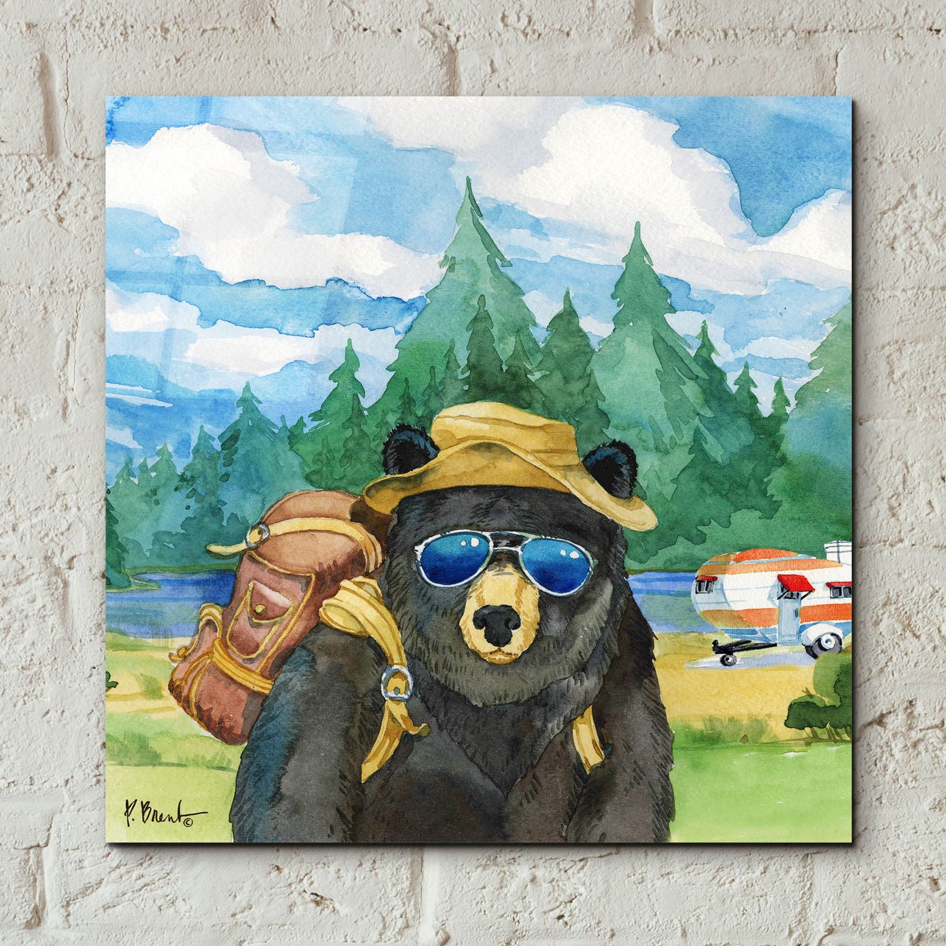 Epic Art 'Happy Camper II' by Paul Brent, Acrylic Glass Wall Art,12x12