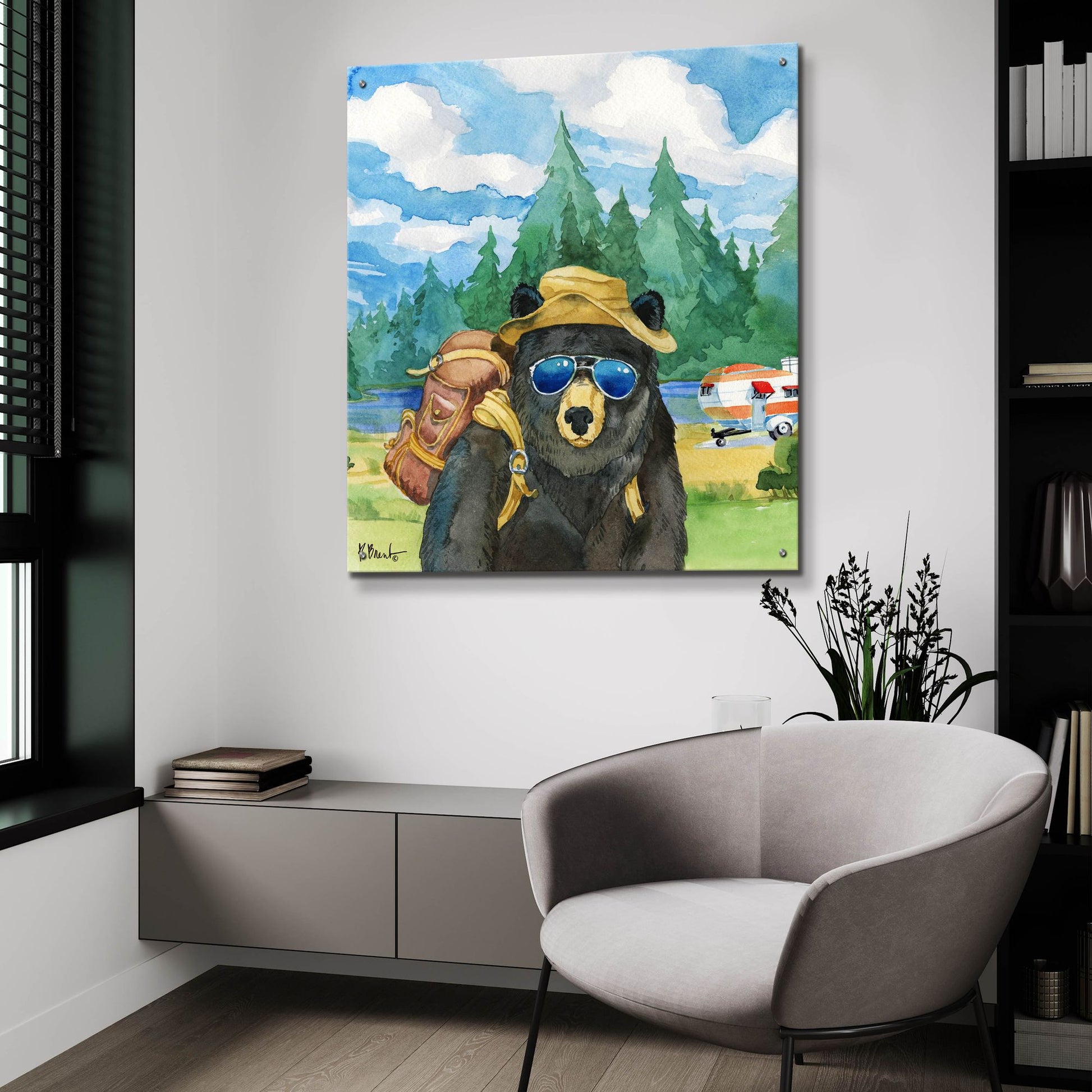 Epic Art 'Happy Camper II' by Paul Brent, Acrylic Glass Wall Art,36x36