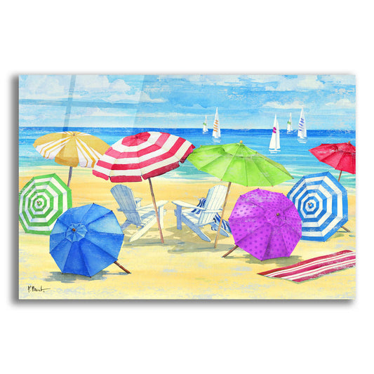 Epic Art 'Umbrella Coast I' by Paul Brent, Acrylic Glass Wall Art