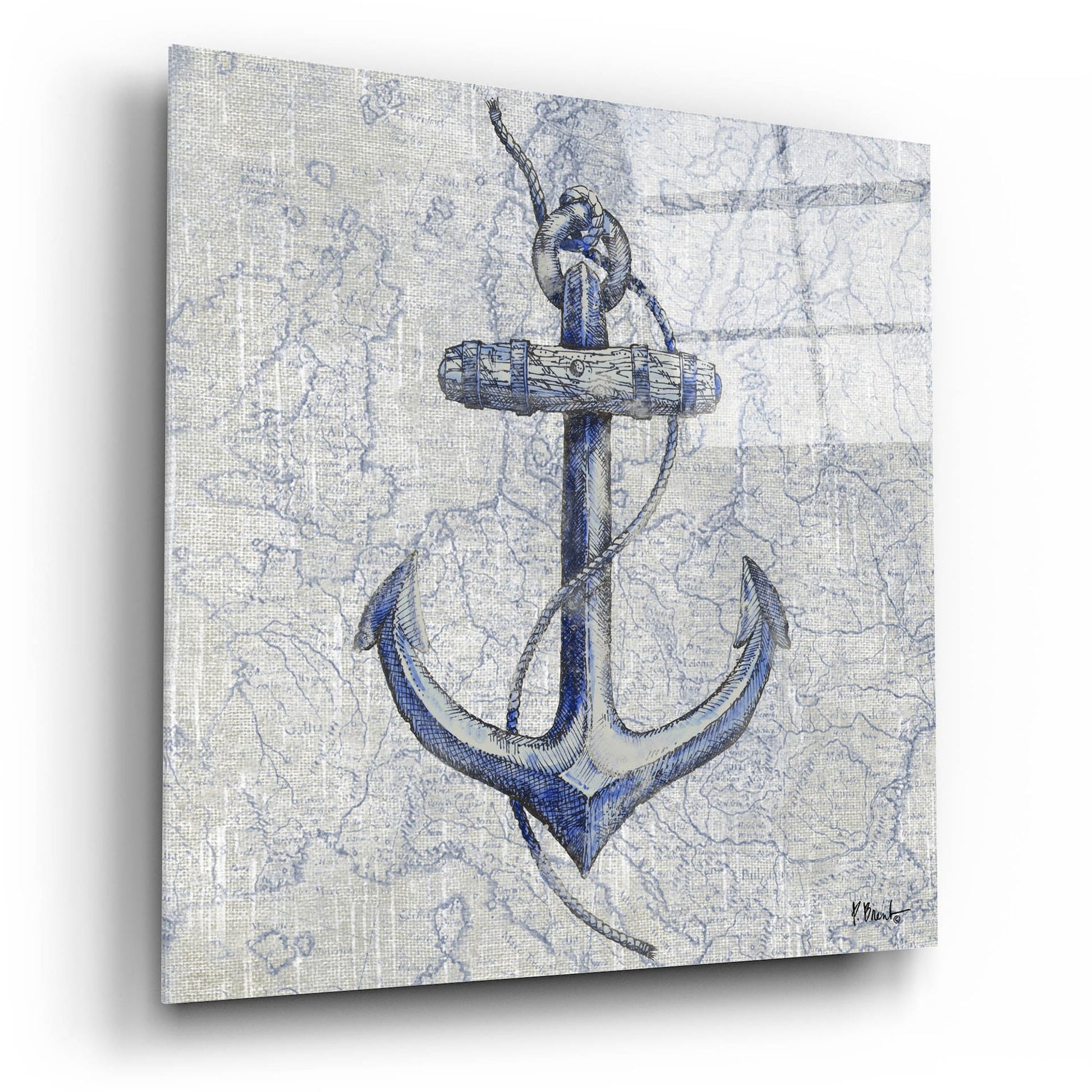 Epic Art 'Vintage Nautical I' by Paul Brent, Acrylic Glass Wall Art,12x12