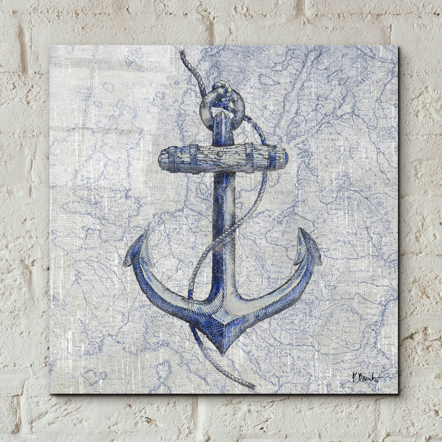 Epic Art 'Vintage Nautical I' by Paul Brent, Acrylic Glass Wall Art,12x12