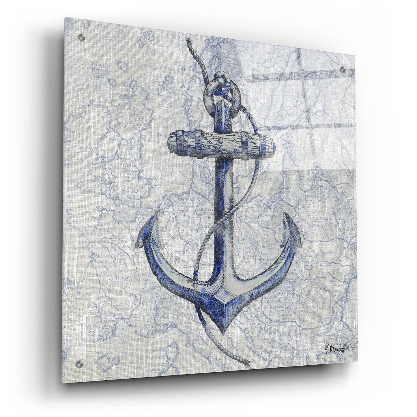 Epic Art 'Vintage Nautical I' by Paul Brent, Acrylic Glass Wall Art,24x24