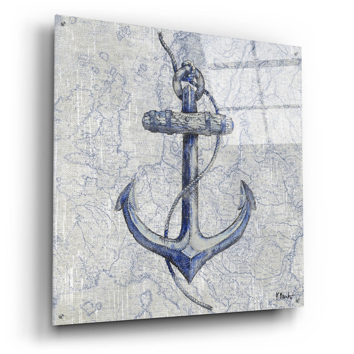 Epic Art 'Vintage Nautical I' by Paul Brent, Acrylic Glass Wall Art,36x36