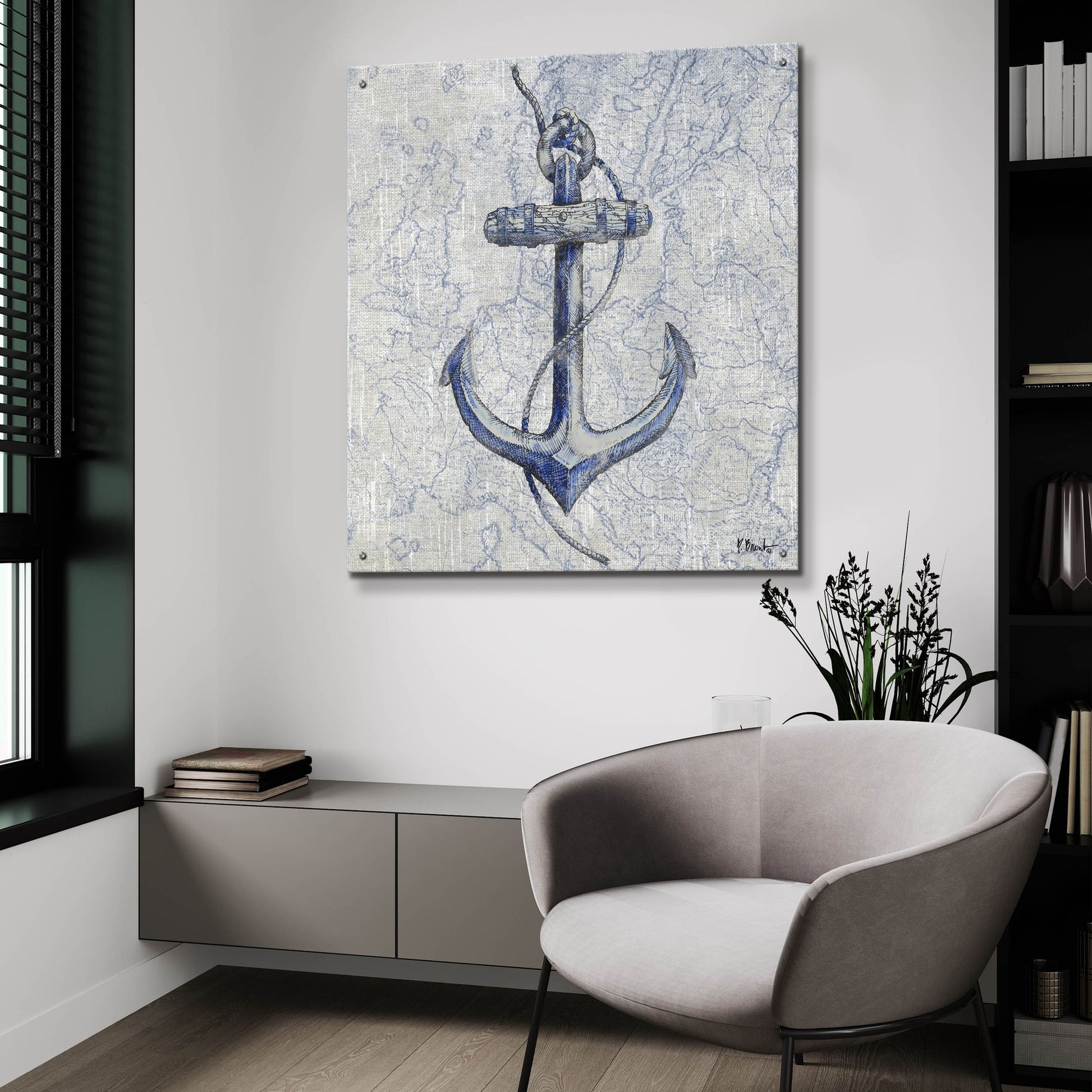 Epic Art 'Vintage Nautical I' by Paul Brent, Acrylic Glass Wall Art,36x36