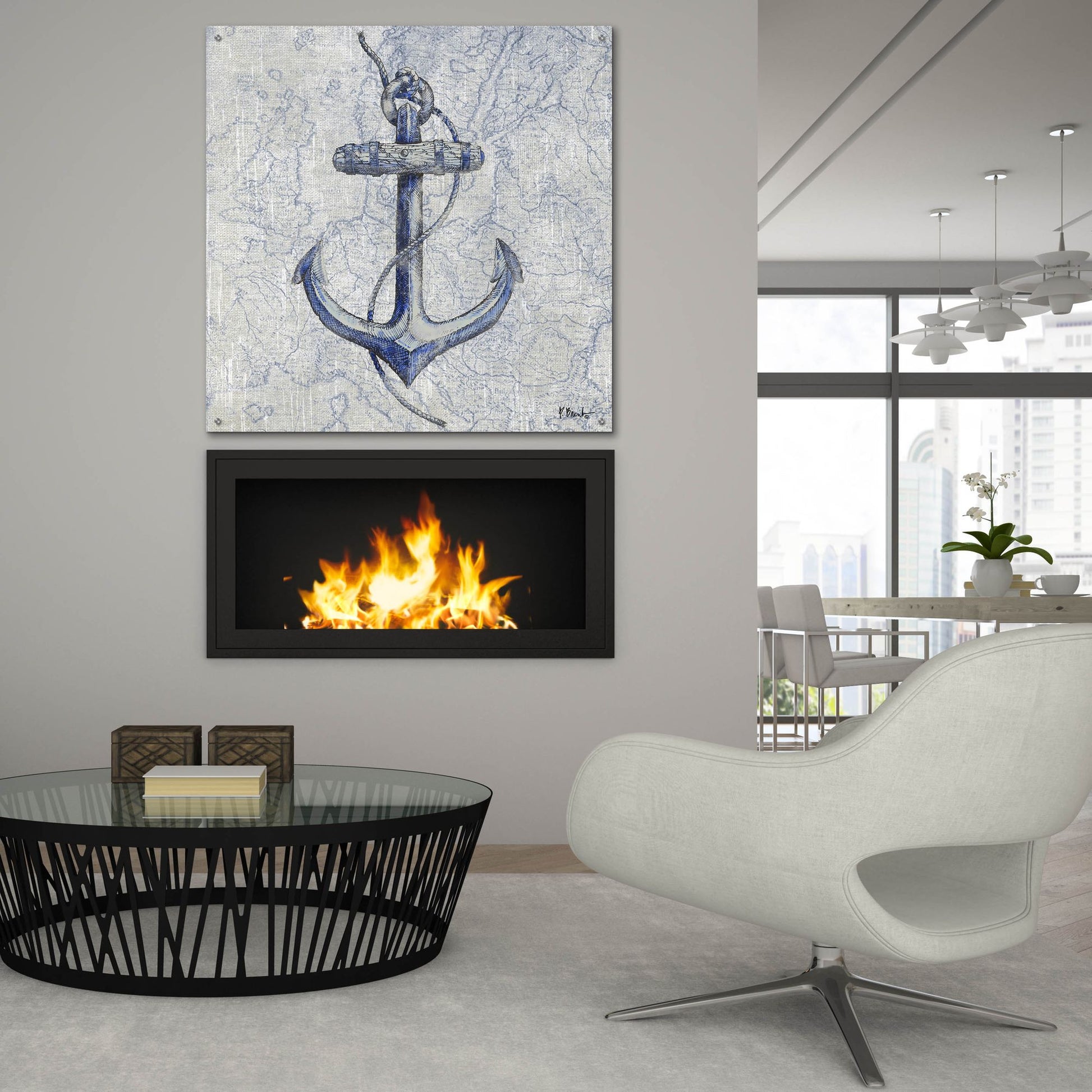 Epic Art 'Vintage Nautical I' by Paul Brent, Acrylic Glass Wall Art,36x36