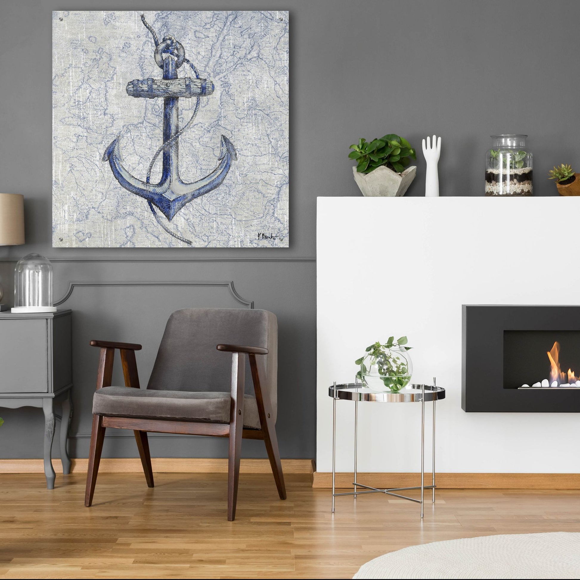 Epic Art 'Vintage Nautical I' by Paul Brent, Acrylic Glass Wall Art,36x36