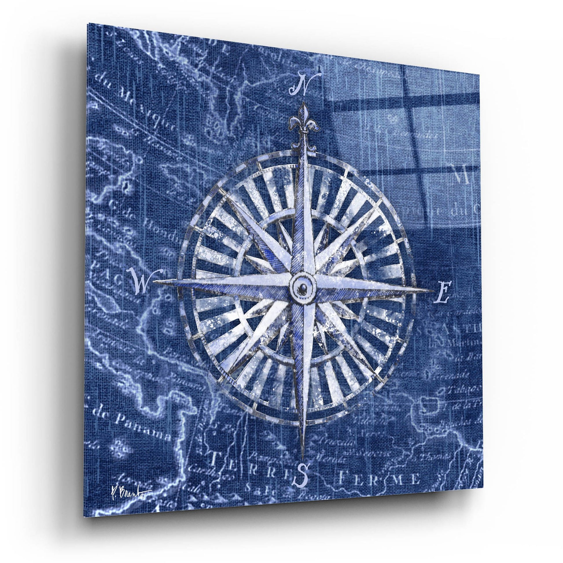 Epic Art 'Vintage Nautical II - Indigo' by Paul Brent, Acrylic Glass Wall Art,12x12