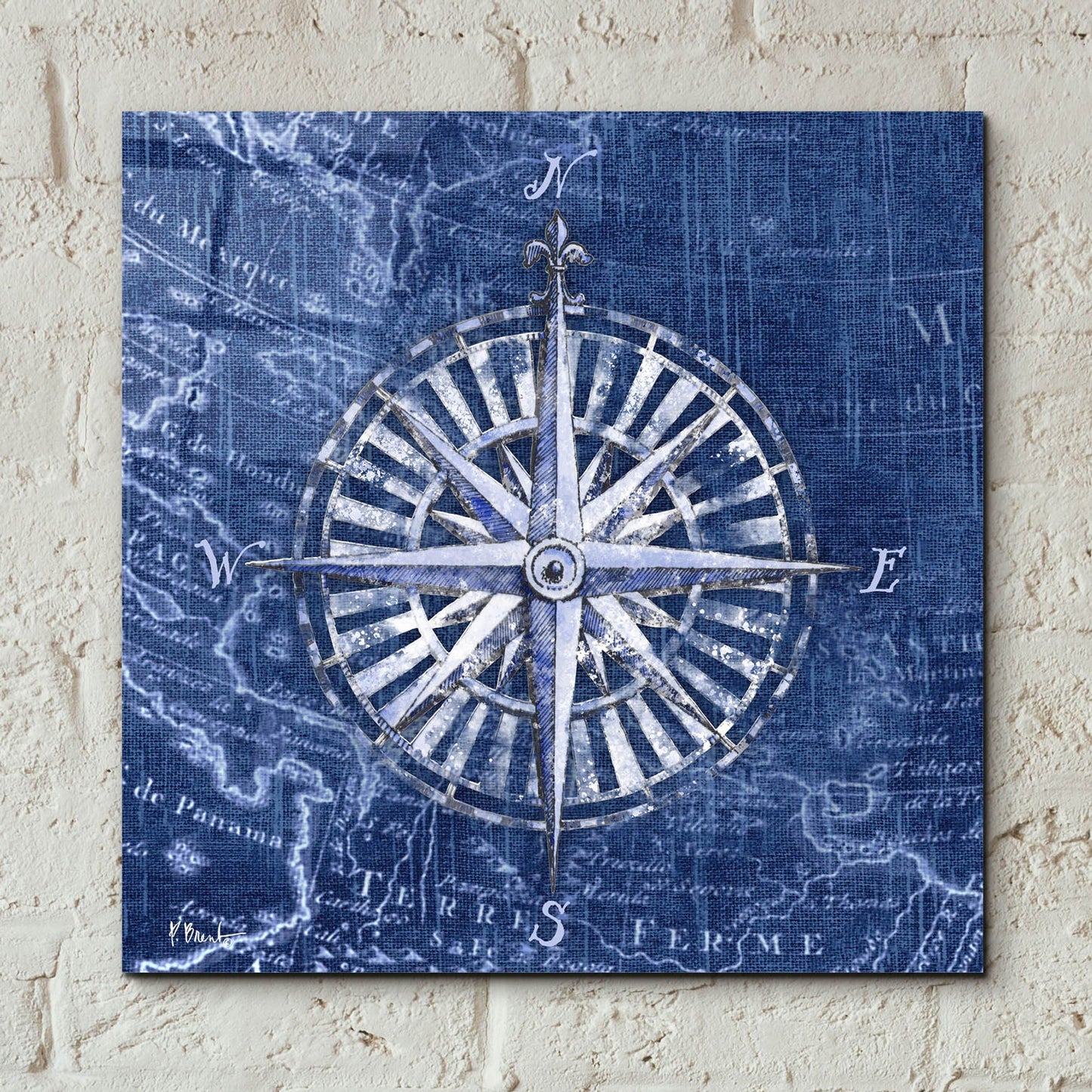 Epic Art 'Vintage Nautical II - Indigo' by Paul Brent, Acrylic Glass Wall Art,12x12