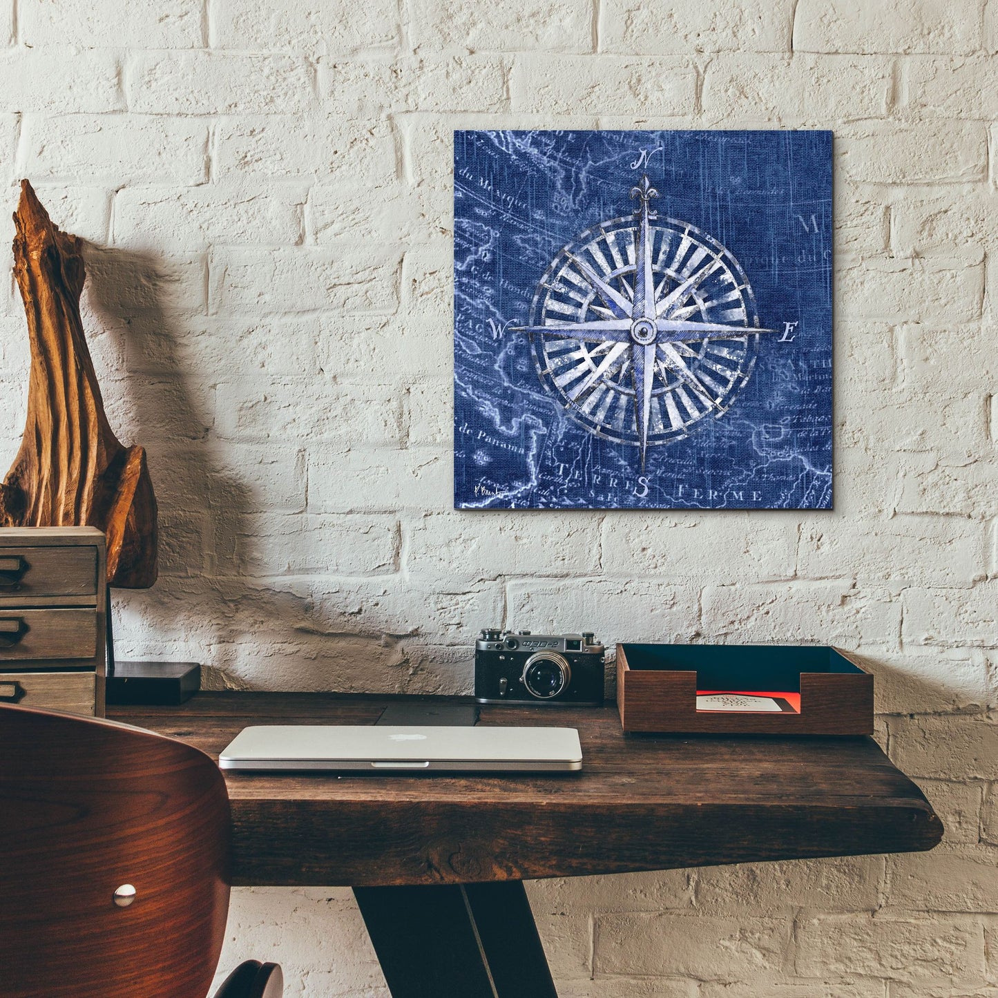 Epic Art 'Vintage Nautical II - Indigo' by Paul Brent, Acrylic Glass Wall Art,12x12