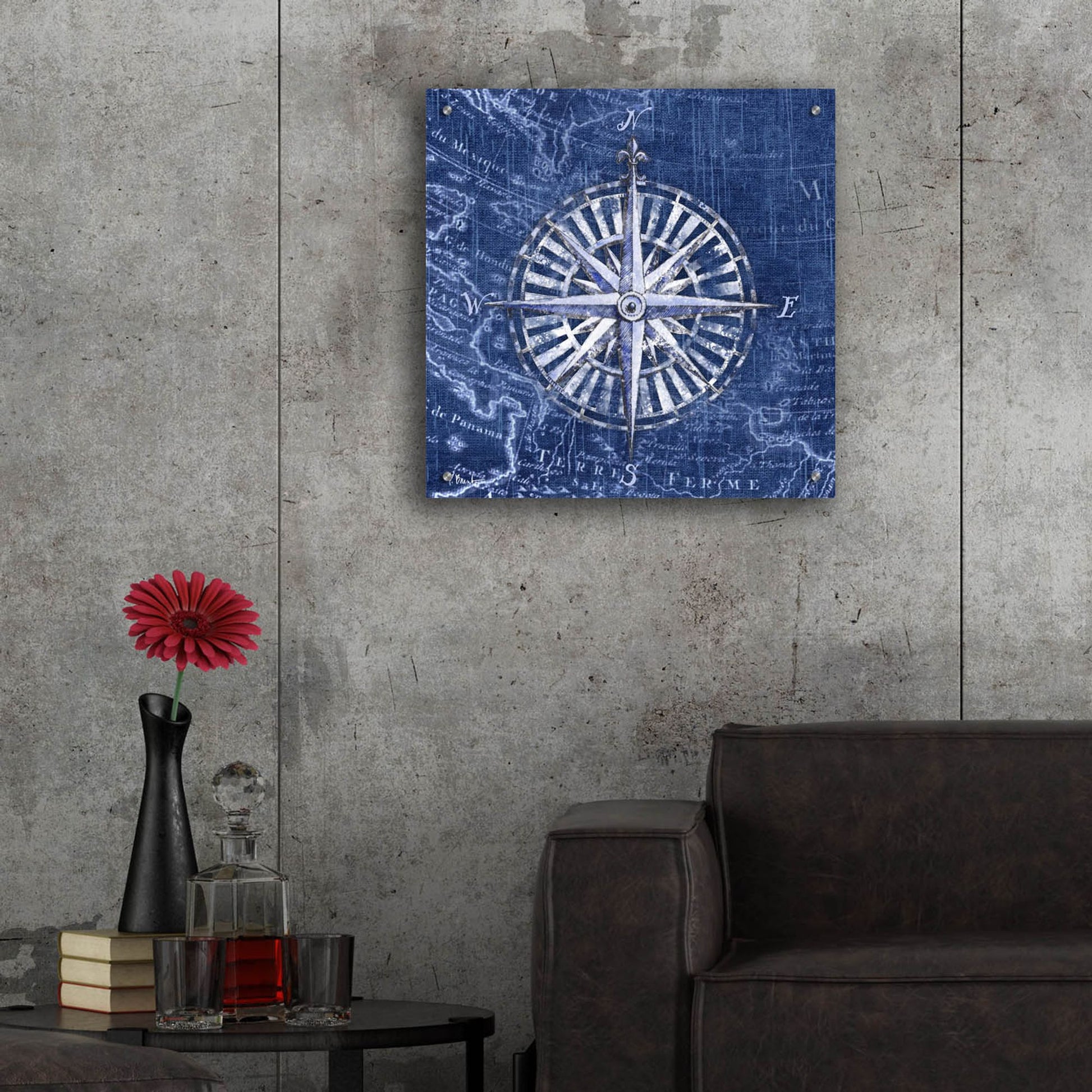 Epic Art 'Vintage Nautical II - Indigo' by Paul Brent, Acrylic Glass Wall Art,24x24