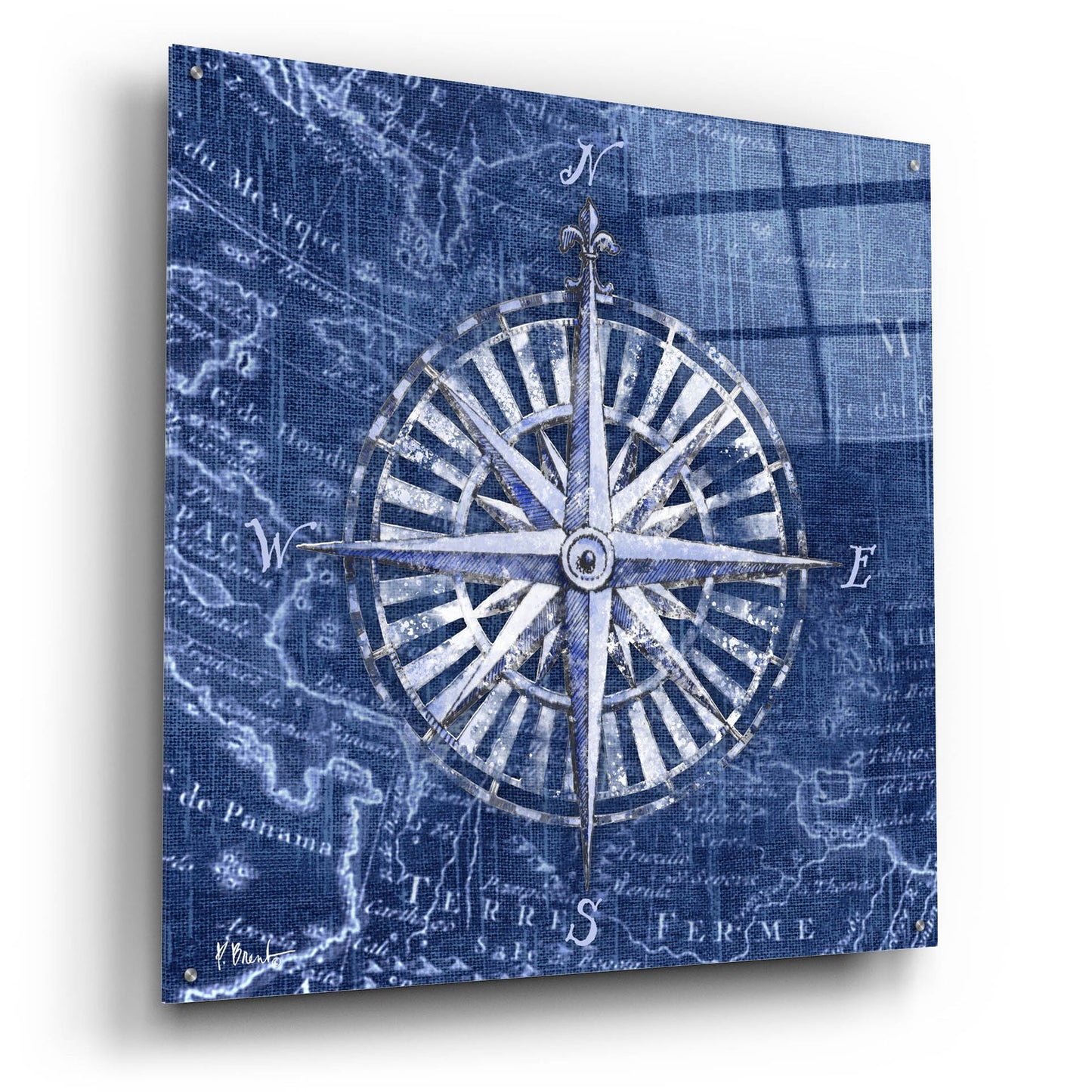 Epic Art 'Vintage Nautical II - Indigo' by Paul Brent, Acrylic Glass Wall Art,36x36