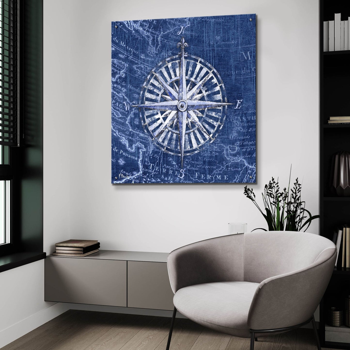 Epic Art 'Vintage Nautical II - Indigo' by Paul Brent, Acrylic Glass Wall Art,36x36