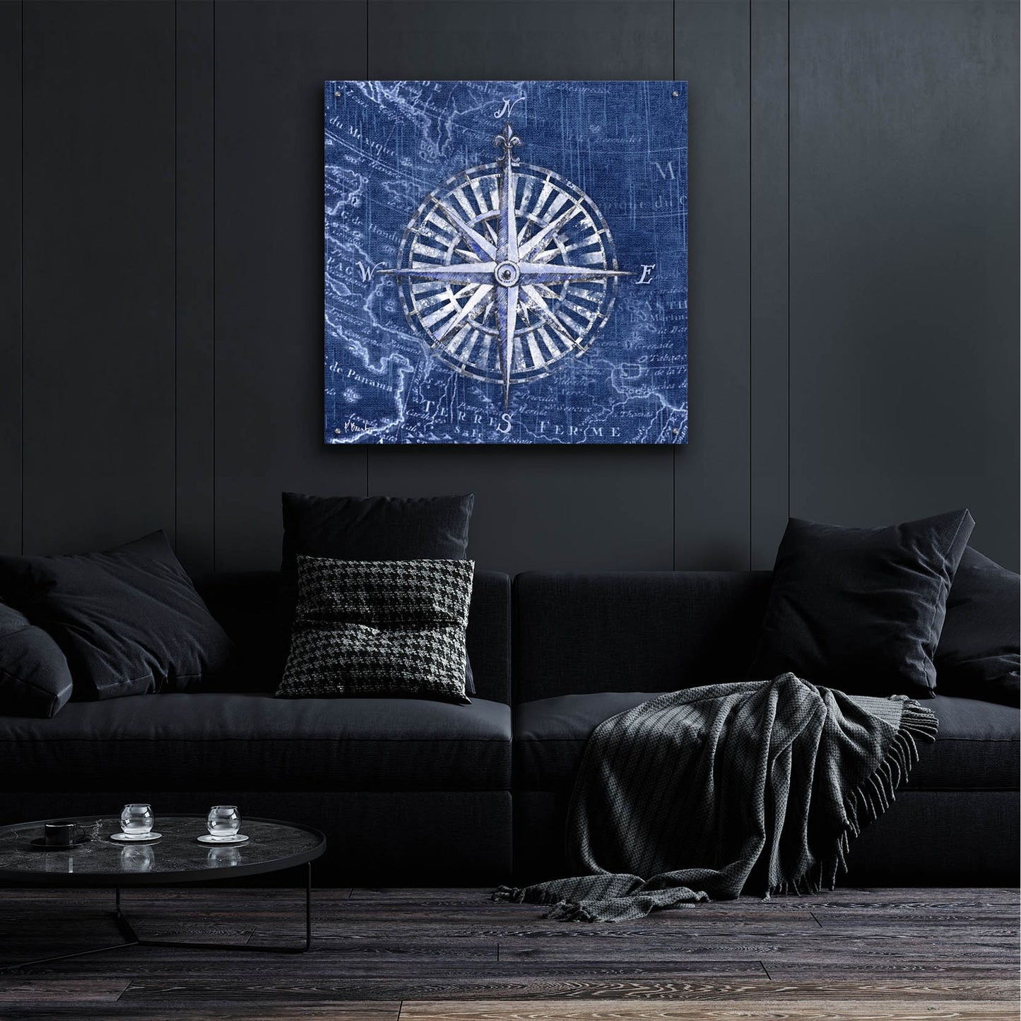 Epic Art 'Vintage Nautical II - Indigo' by Paul Brent, Acrylic Glass Wall Art,36x36