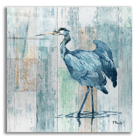 Epic Art 'Arianna Blue Heron - Wood' by Paul Brent, Acrylic Glass Wall Art