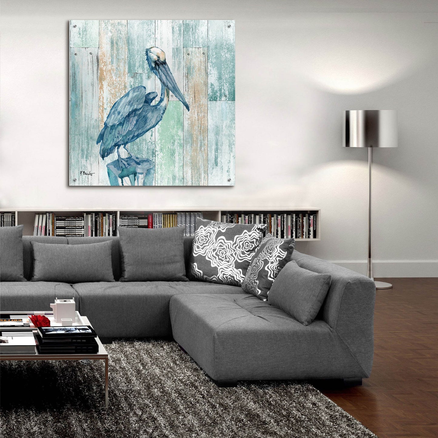 Epic Art 'Arianna Pelican - Wood' by Paul Brent, Acrylic Glass Wall Art,36x36