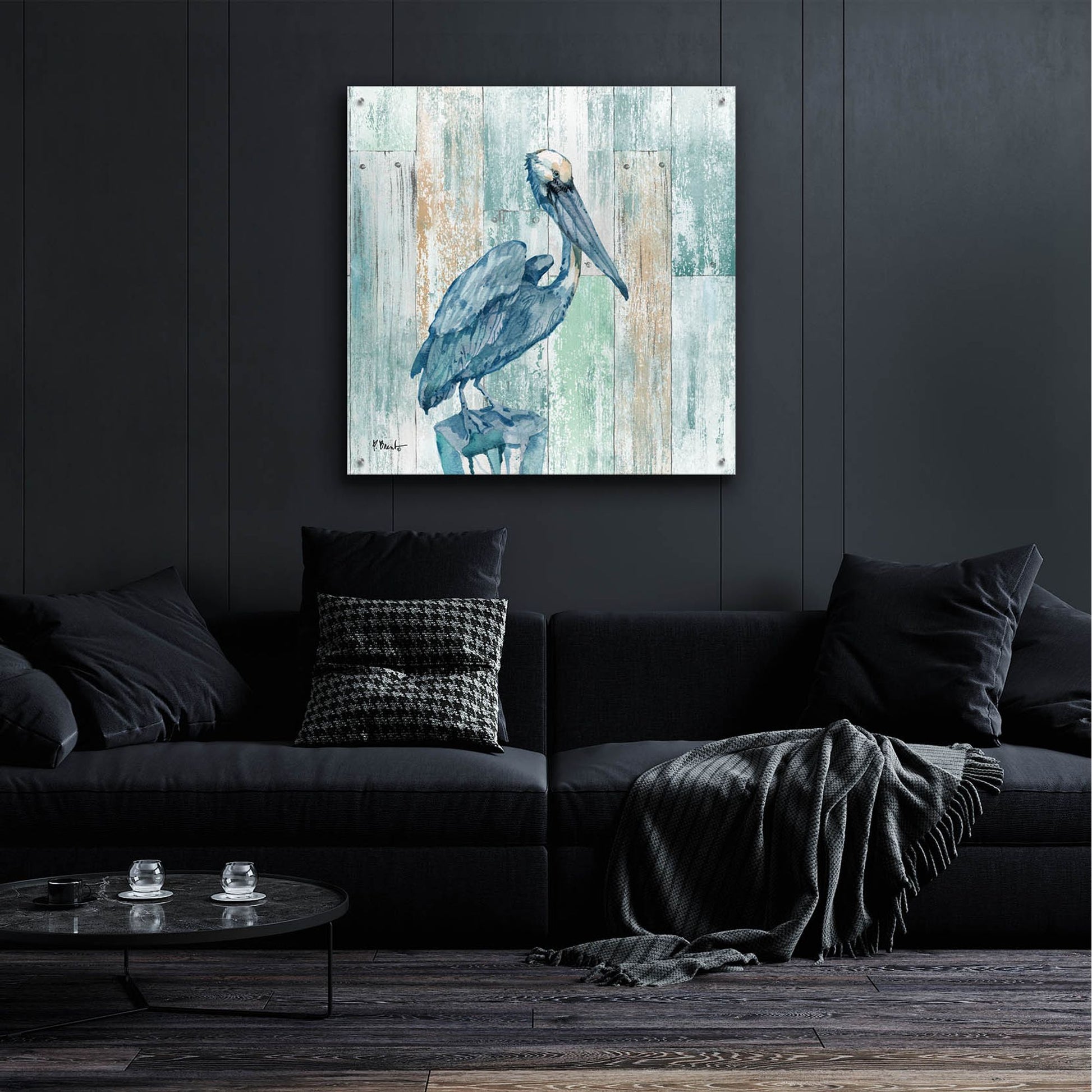 Epic Art 'Arianna Pelican - Wood' by Paul Brent, Acrylic Glass Wall Art,36x36