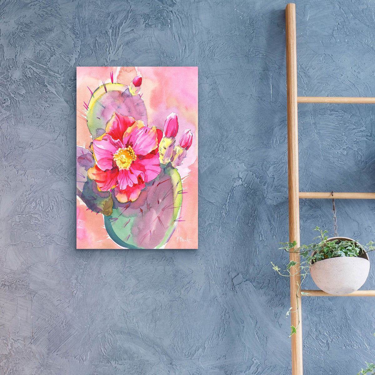 Epic Art 'Cactus Bloom I' by Paul Brent, Acrylic Glass Wall Art,16x24
