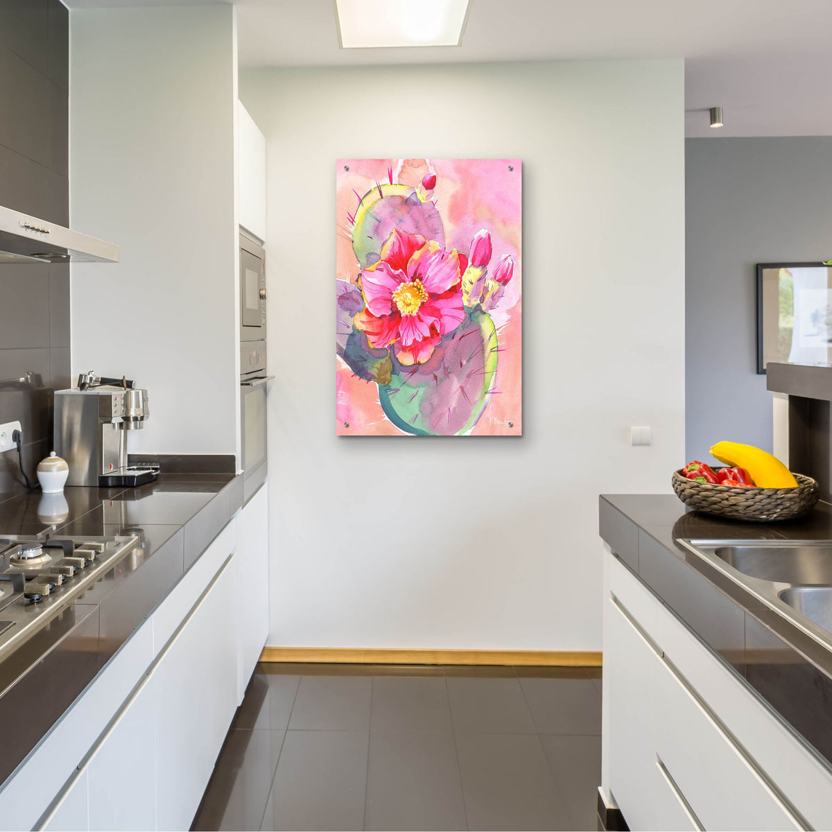 Epic Art 'Cactus Bloom I' by Paul Brent, Acrylic Glass Wall Art,24x36