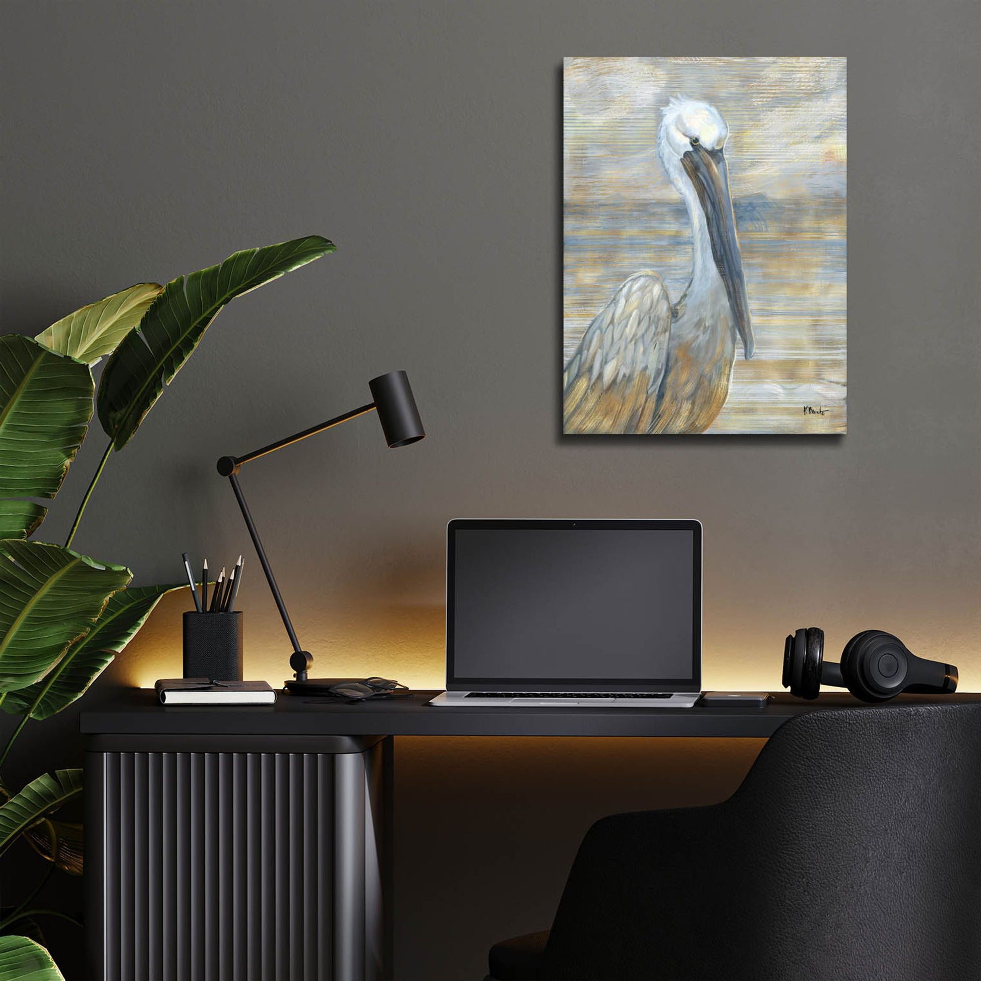 Epic Art 'Golden Salty Pelican' by Paul Brent, Acrylic Glass Wall Art,12x16