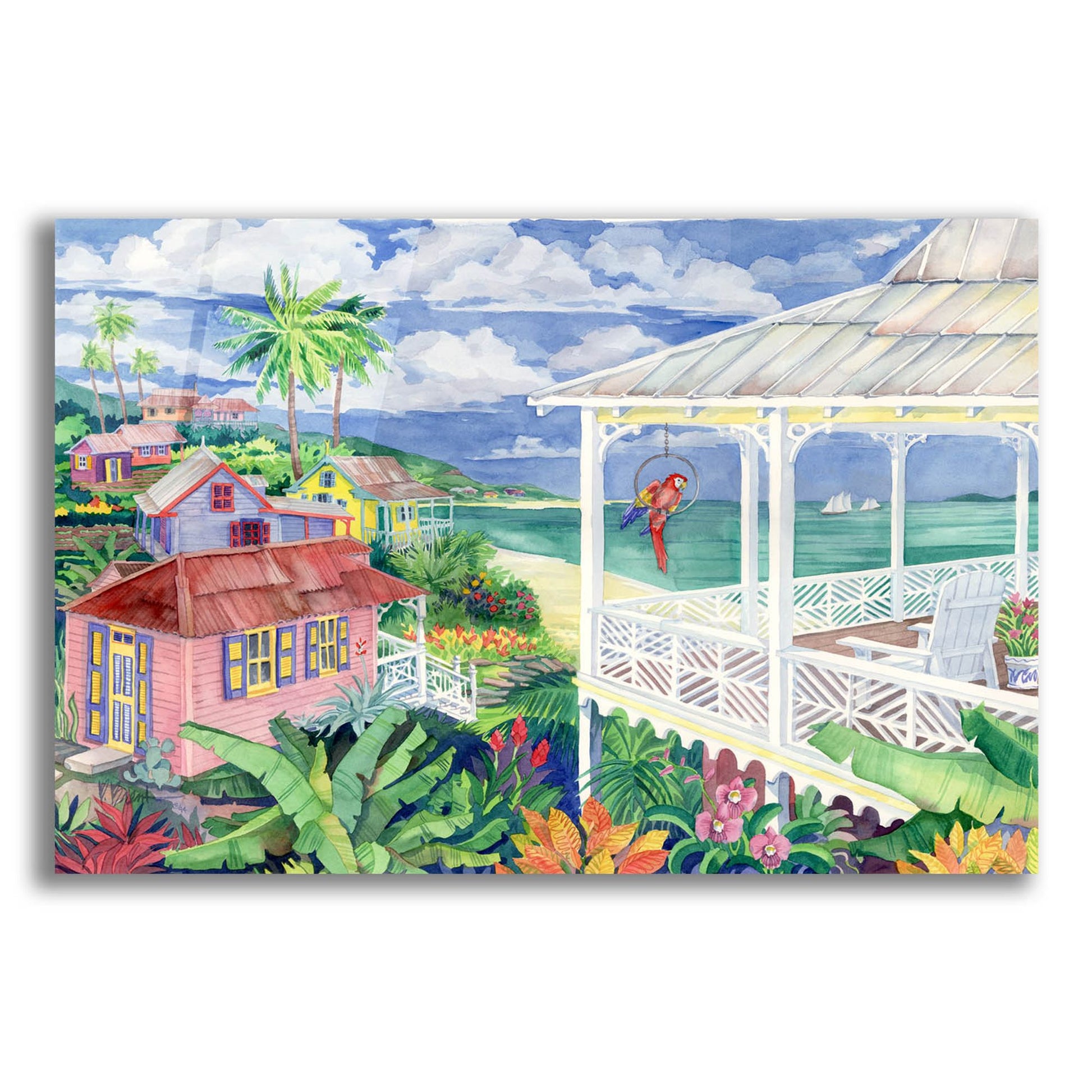 Epic Art 'Bay Caribe' by Paul Brent, Acrylic Glass Wall Art,24x16