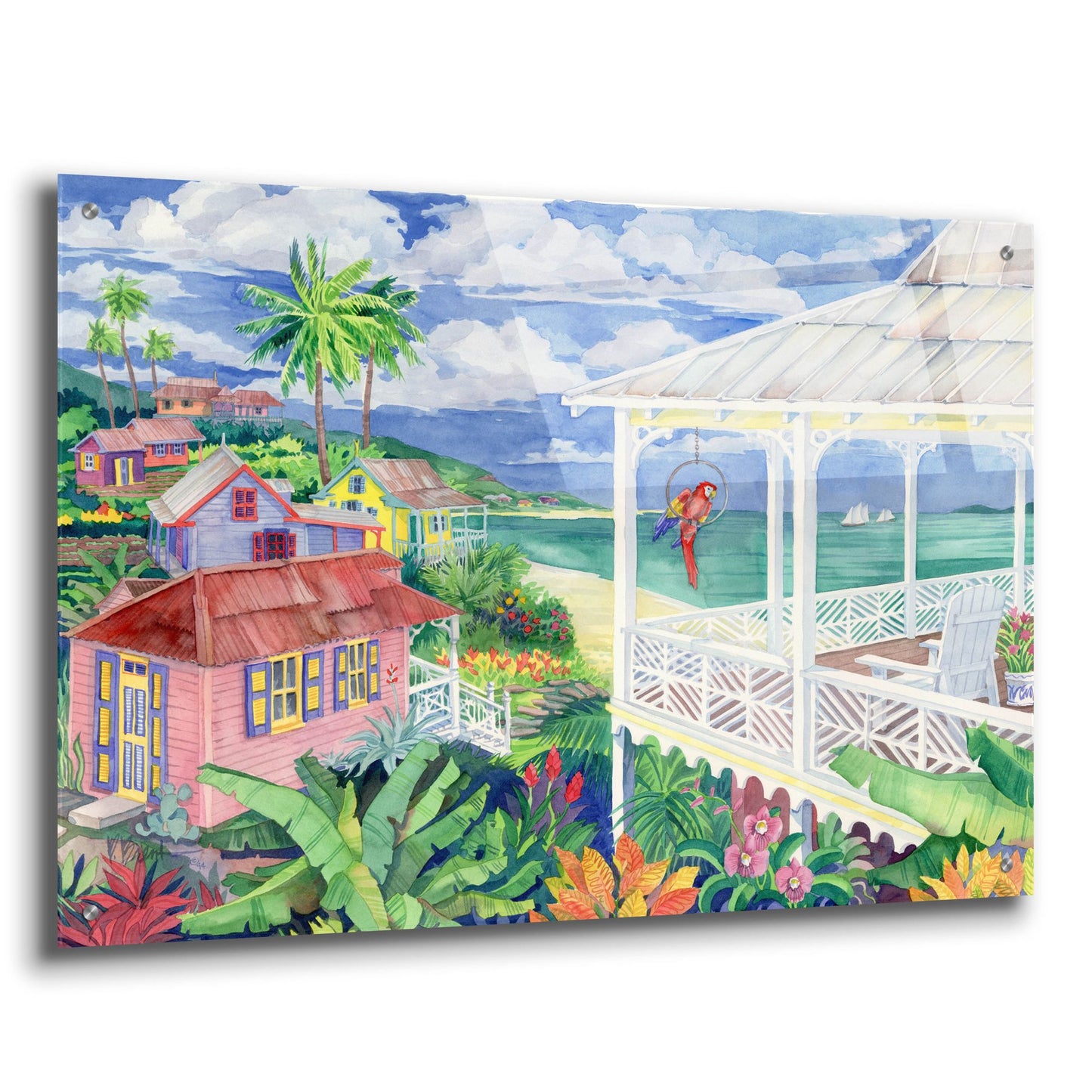 Epic Art 'Bay Caribe' by Paul Brent, Acrylic Glass Wall Art,36x24