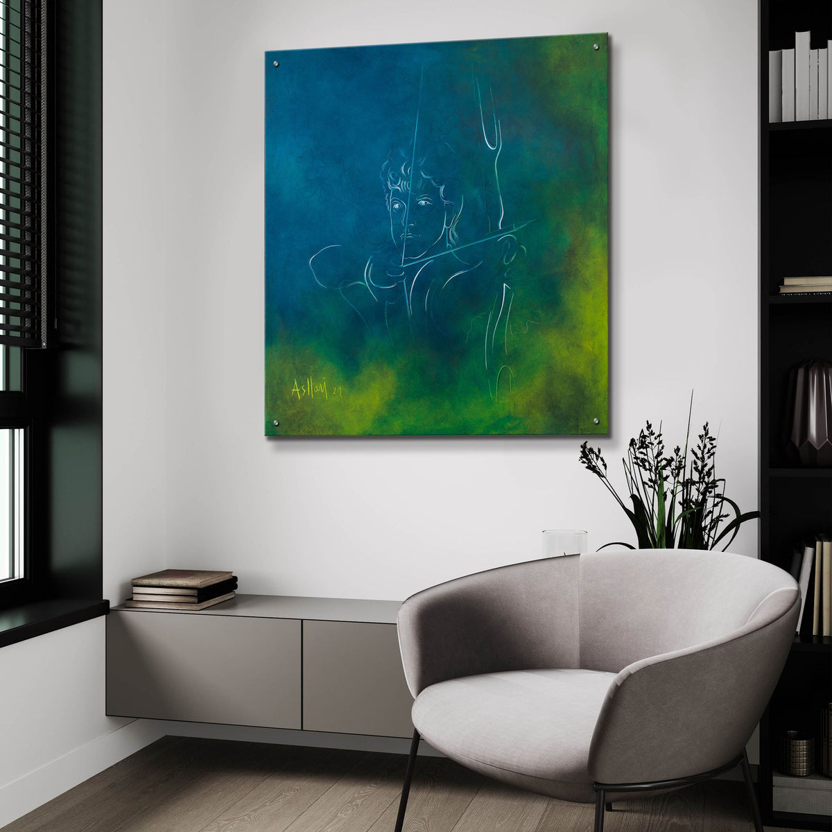 Epic Art 'Sagittarius' by Samedin Asllani, Acrylic Glass Wall Art,36x36