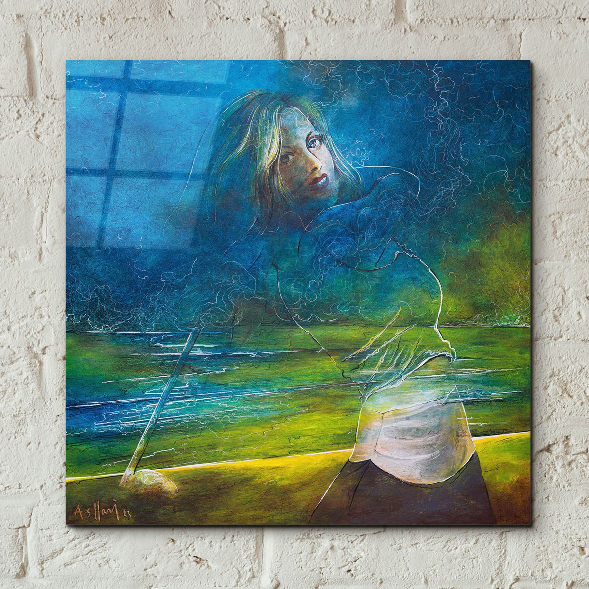 Epic Art 'The Golfer II' by Samedin Asllani, Acrylic Glass Wall Art,12x12