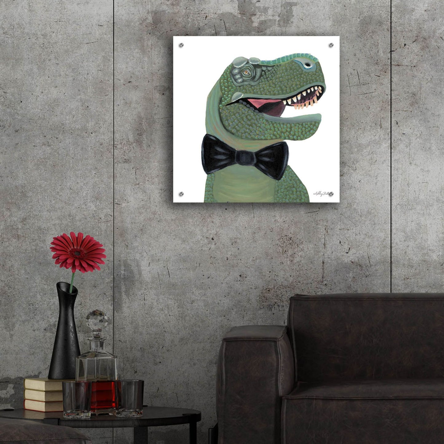 Epic Art 'Mr. Rex' by Ashley Justice, Acrylic Glass Wall Art,24x24