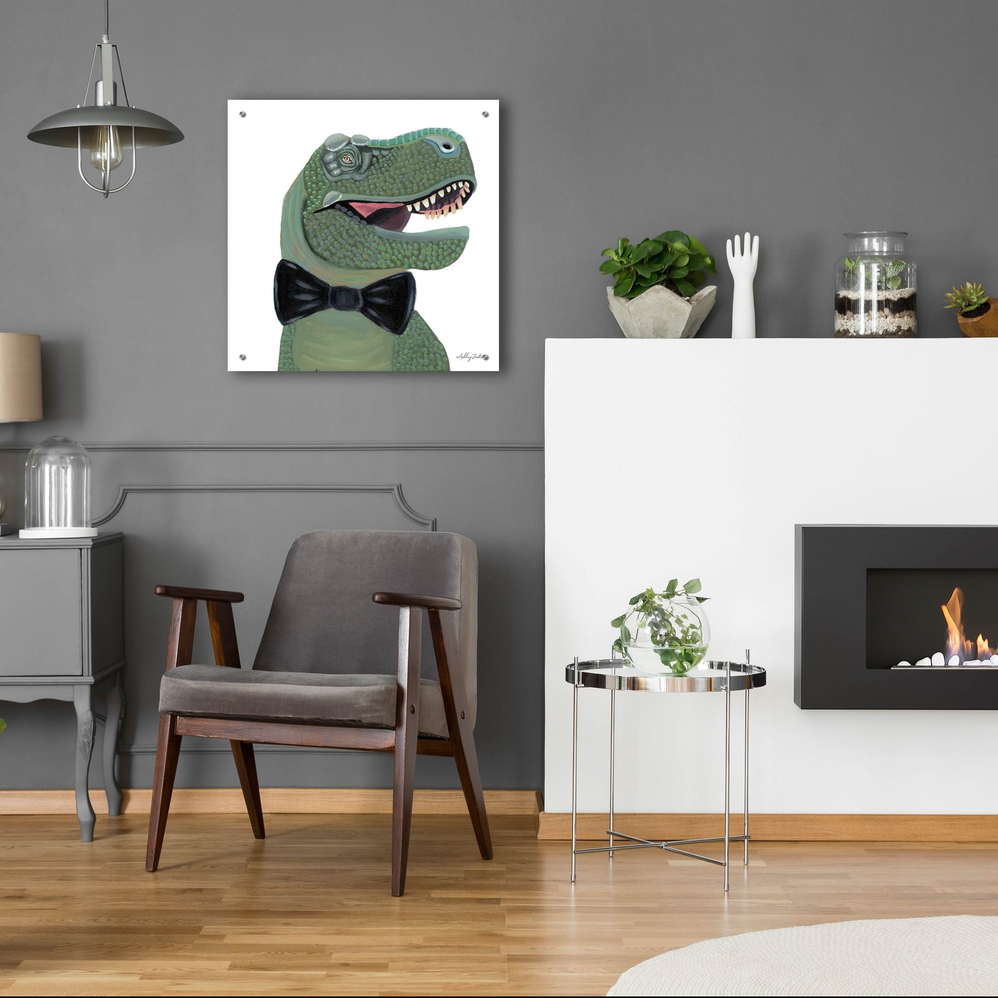 Epic Art 'Mr. Rex' by Ashley Justice, Acrylic Glass Wall Art,24x24