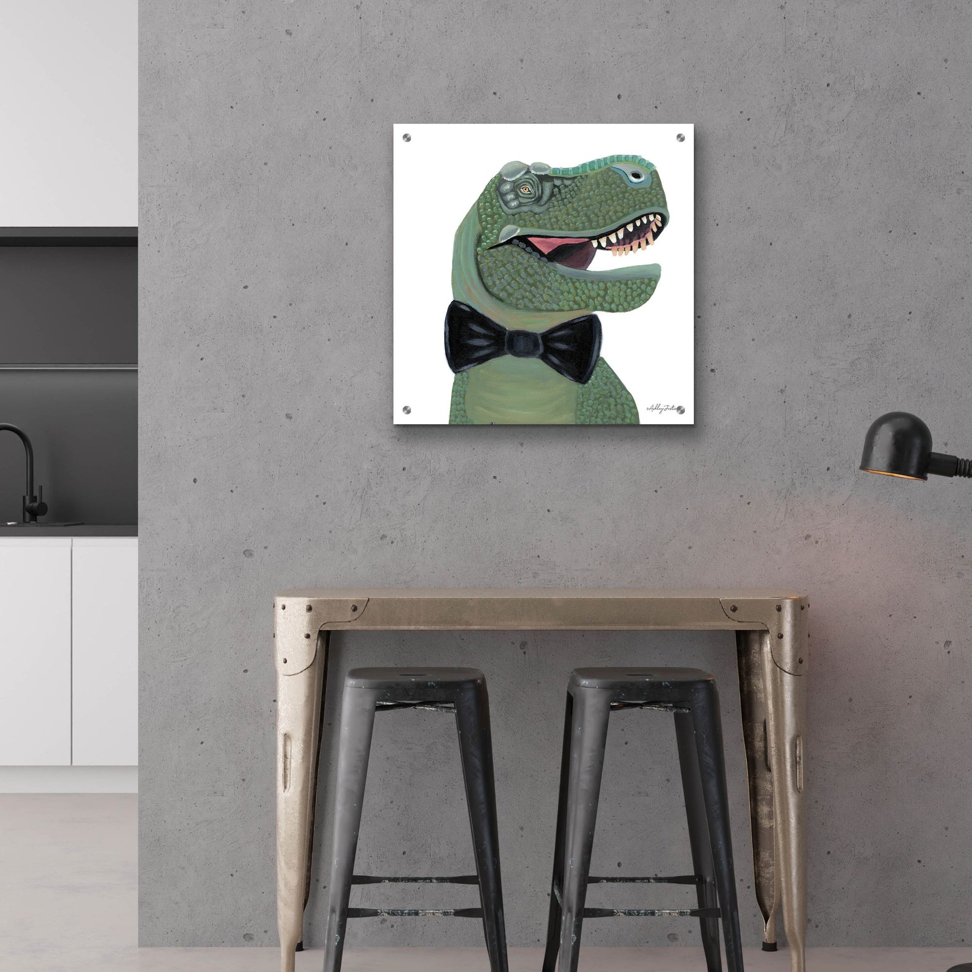 Epic Art 'Mr. Rex' by Ashley Justice, Acrylic Glass Wall Art,24x24