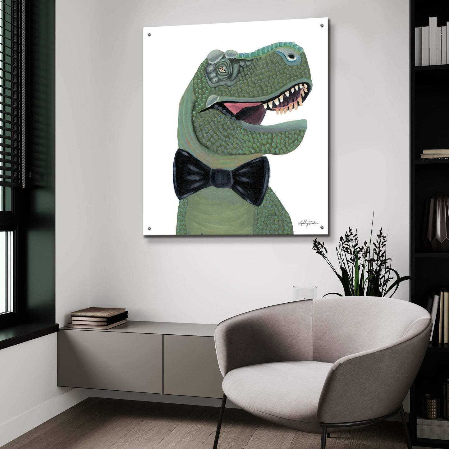 Epic Art 'Mr. Rex' by Ashley Justice, Acrylic Glass Wall Art,36x36