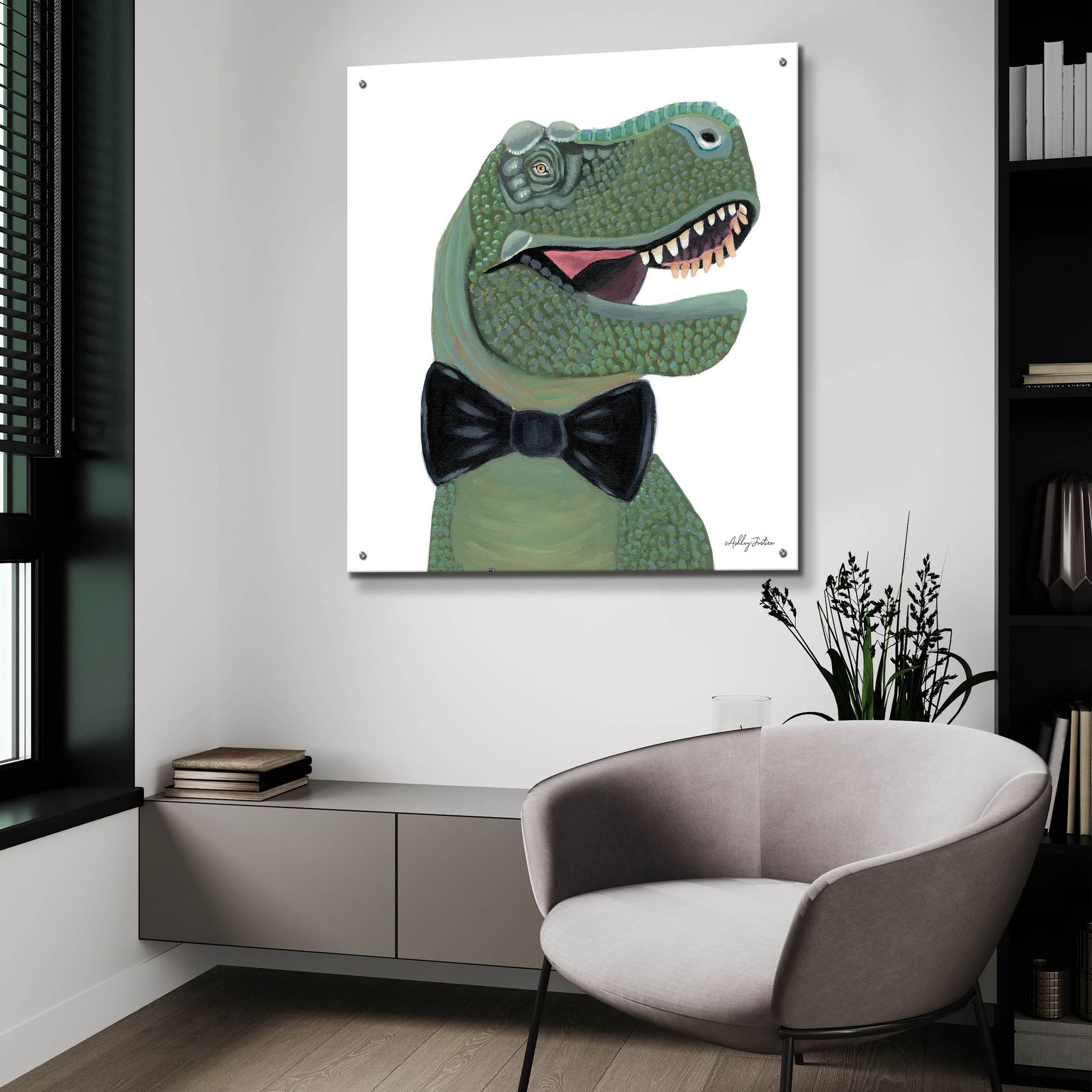 Epic Art 'Mr. Rex' by Ashley Justice, Acrylic Glass Wall Art,36x36