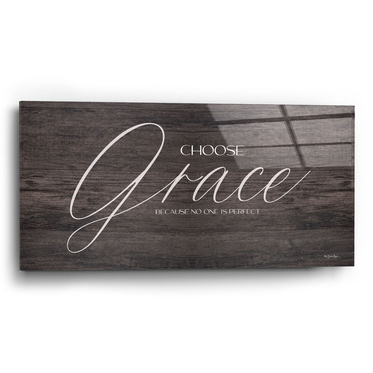 Epic Art 'Choose Grace' by Susie Boyer, Acrylic Glass Wall Art,24x12
