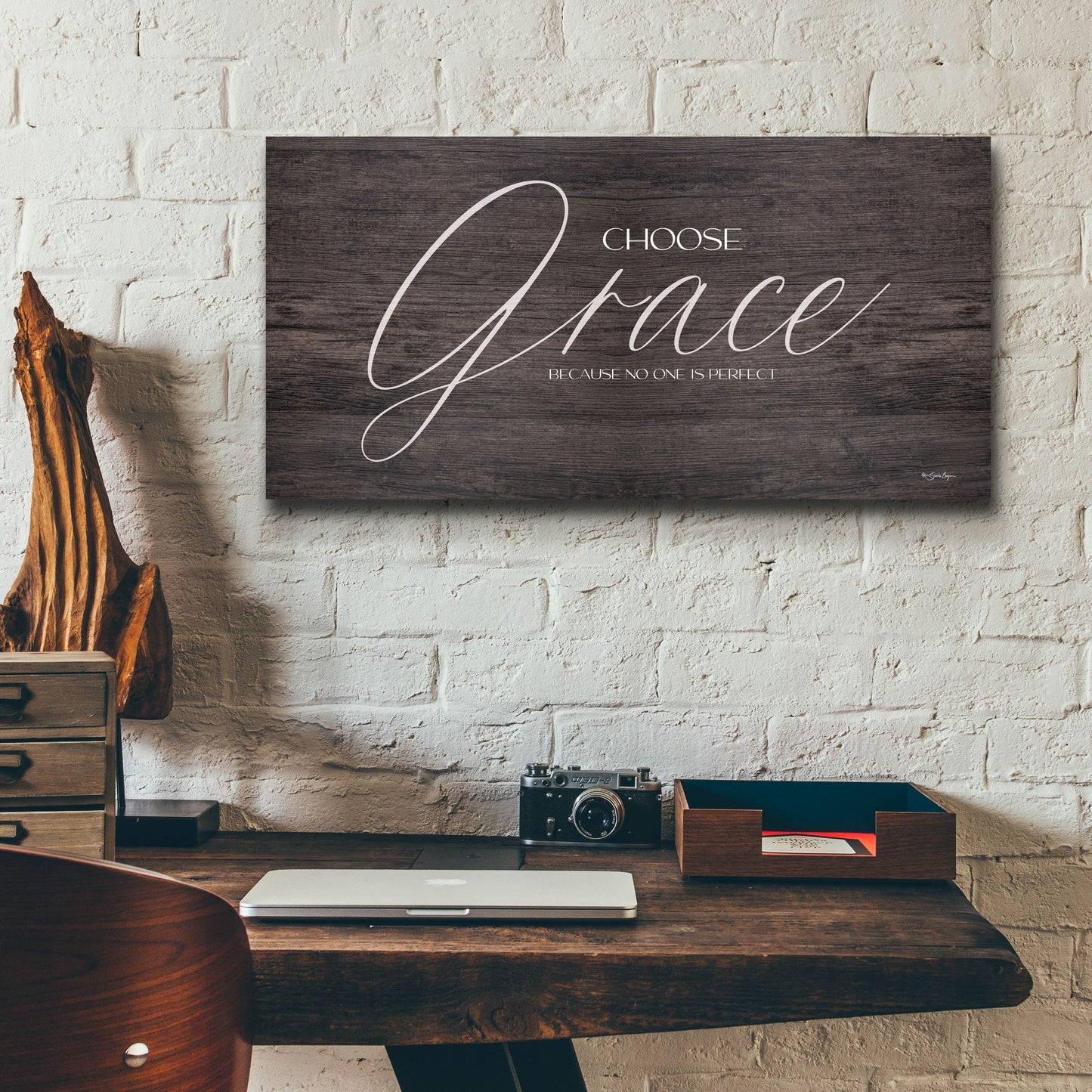 Epic Art 'Choose Grace' by Susie Boyer, Acrylic Glass Wall Art,24x12