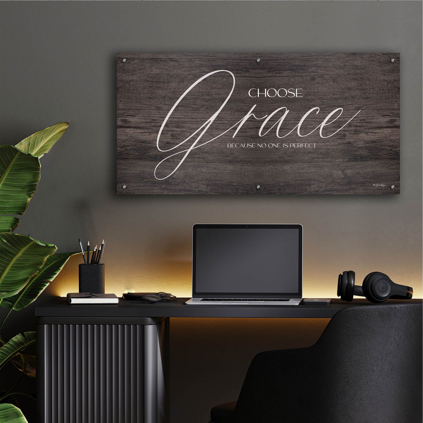 Epic Art 'Choose Grace' by Susie Boyer, Acrylic Glass Wall Art,48x24