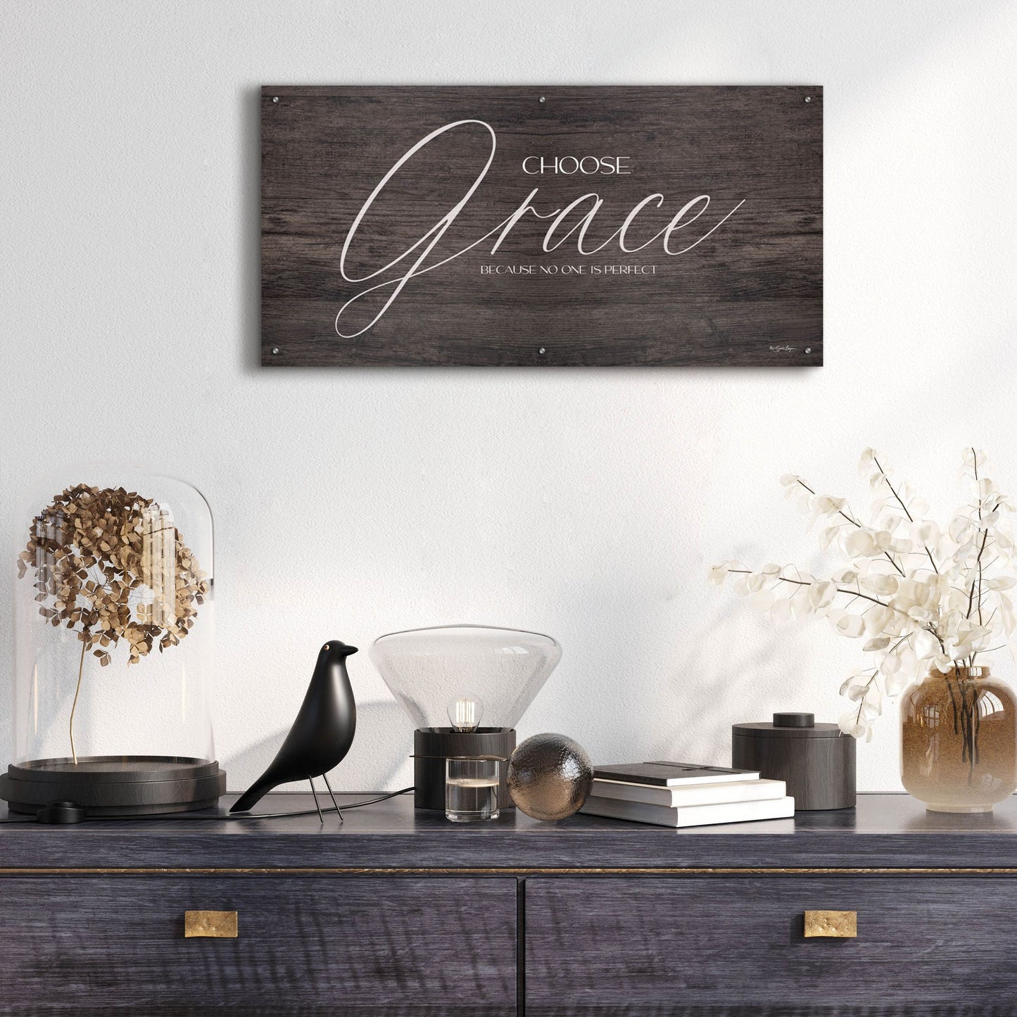 Epic Art 'Choose Grace' by Susie Boyer, Acrylic Glass Wall Art,48x24