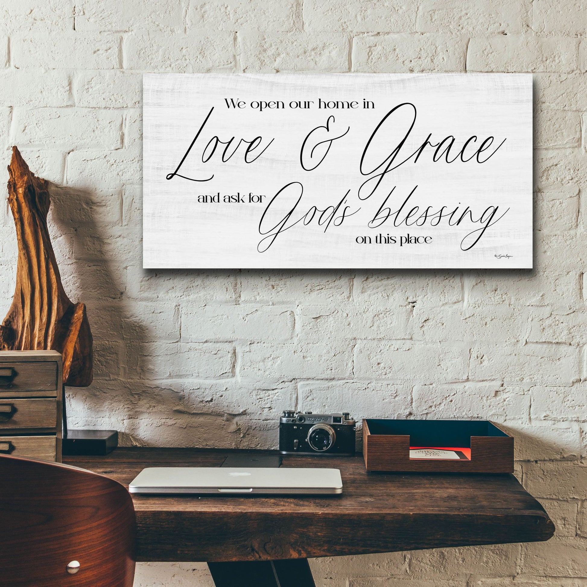 Epic Art 'In Love & Grace' by Susie Boyer, Acrylic Glass Wall Art,24x12