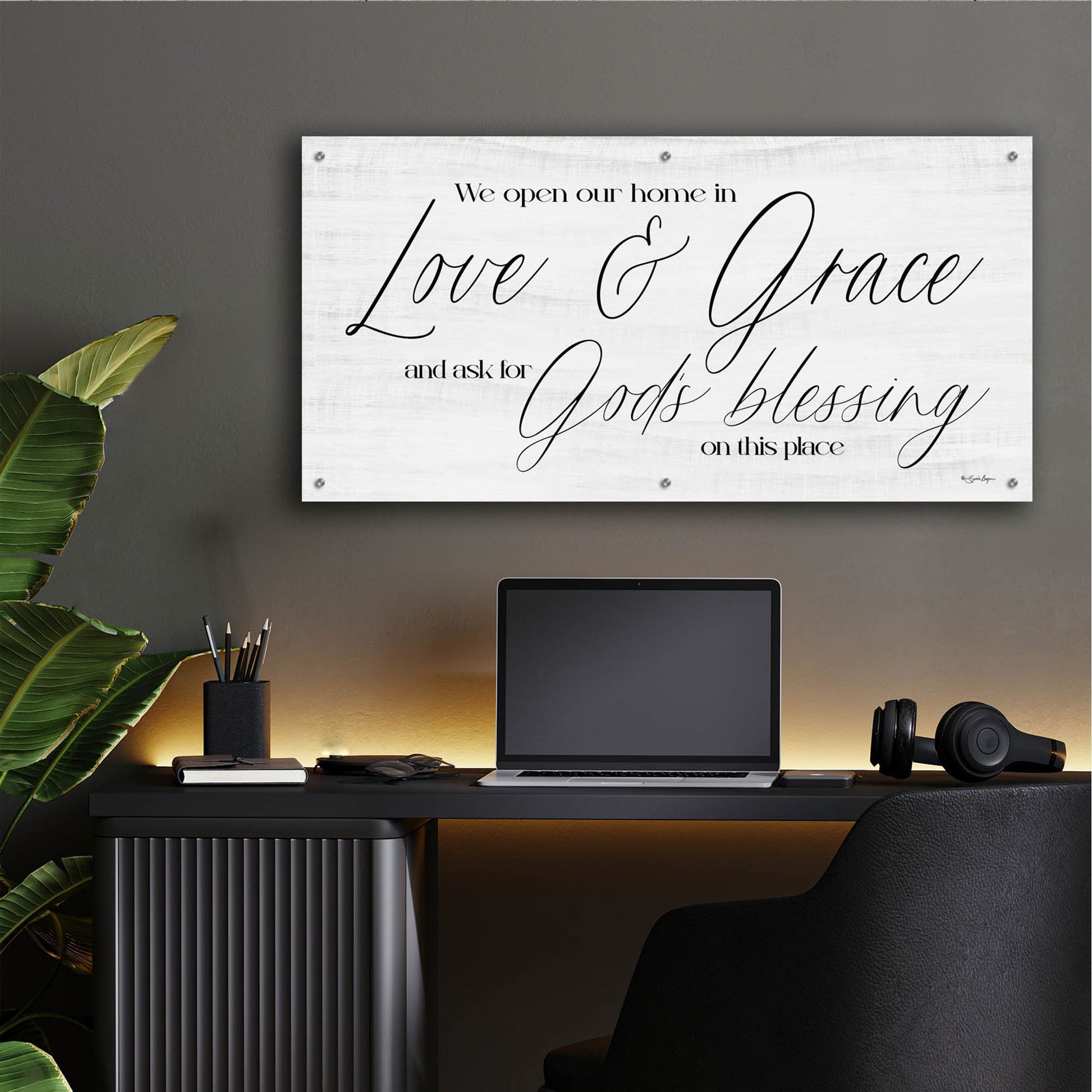 Epic Art 'In Love & Grace' by Susie Boyer, Acrylic Glass Wall Art,48x24