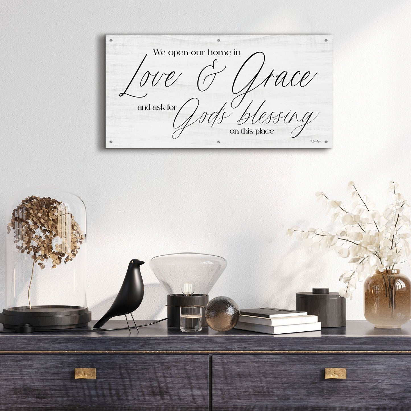 Epic Art 'In Love & Grace' by Susie Boyer, Acrylic Glass Wall Art,48x24