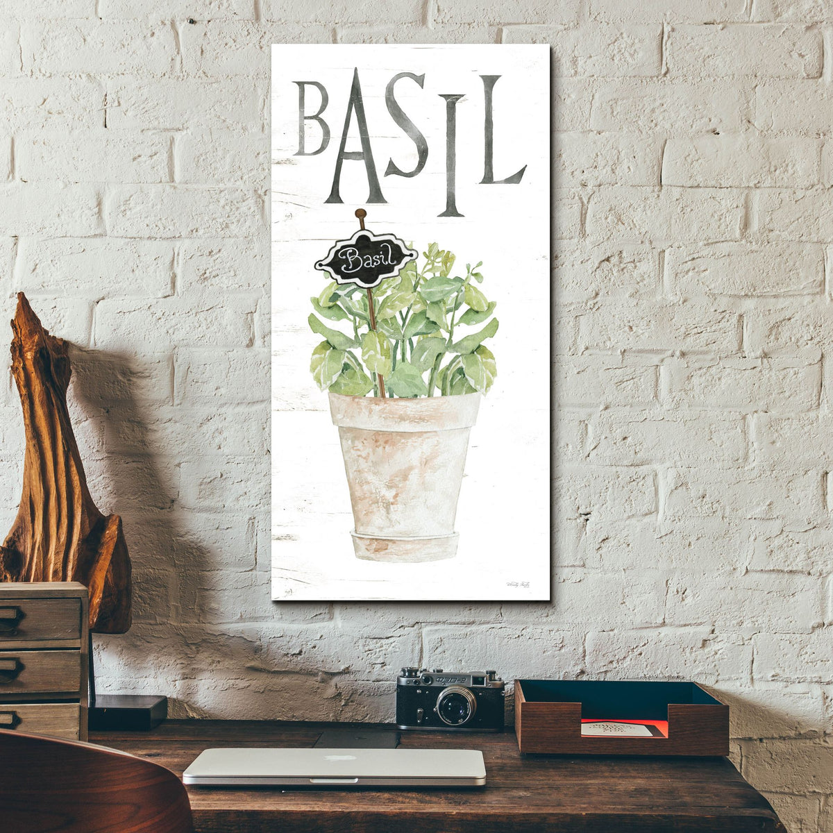 Epic Art 'Basil' by Cindy Jacobs, Acrylic Glass Wall Art,12x24