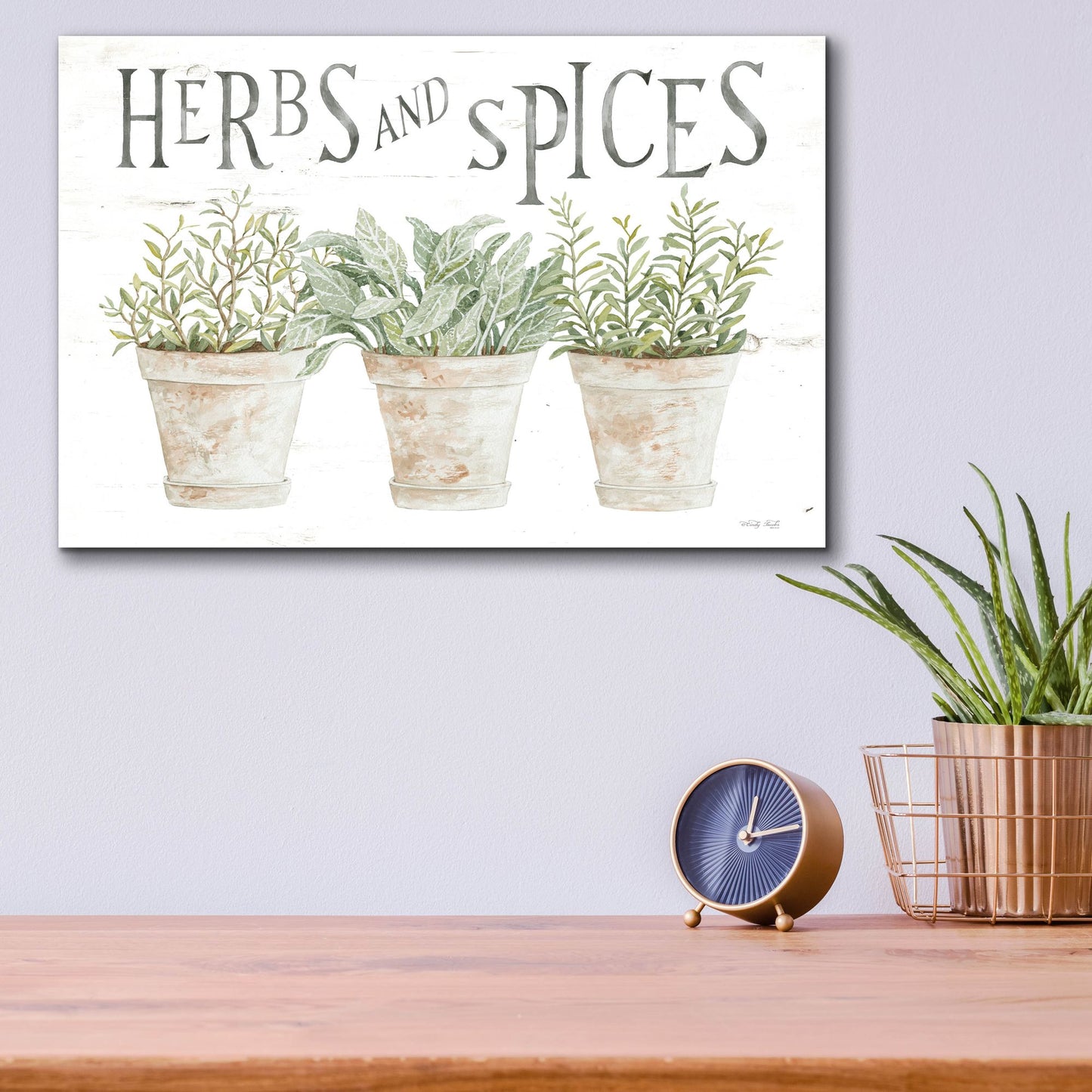 Epic Art 'Herbs and Spices' by Cindy Jacobs, Acrylic Glass Wall Art,16x12