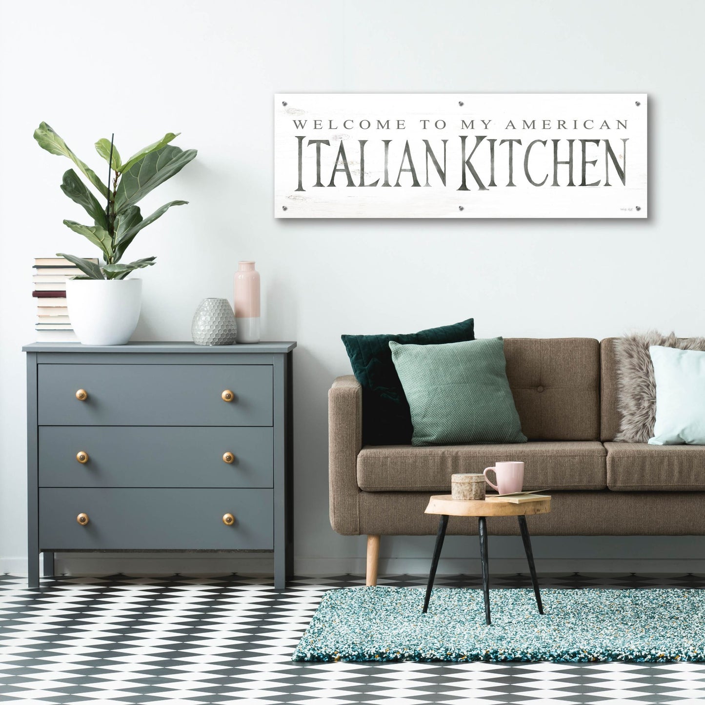 Epic Art 'American Italian Kitchen' by Cindy Jacobs, Acrylic Glass Wall Art,48x16