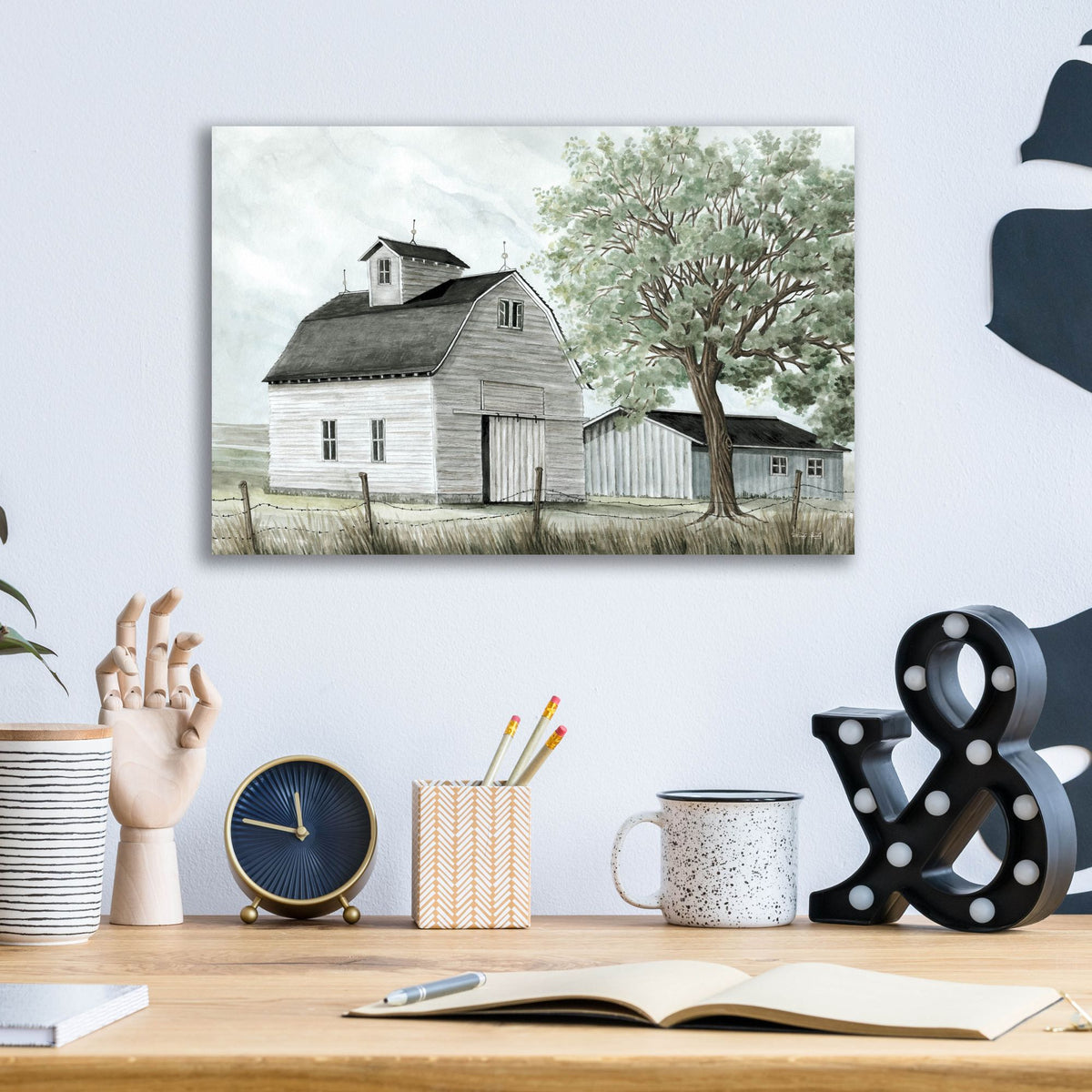 Epic Art 'Back Country Barn' by Cindy Jacobs, Acrylic Glass Wall Art,16x12