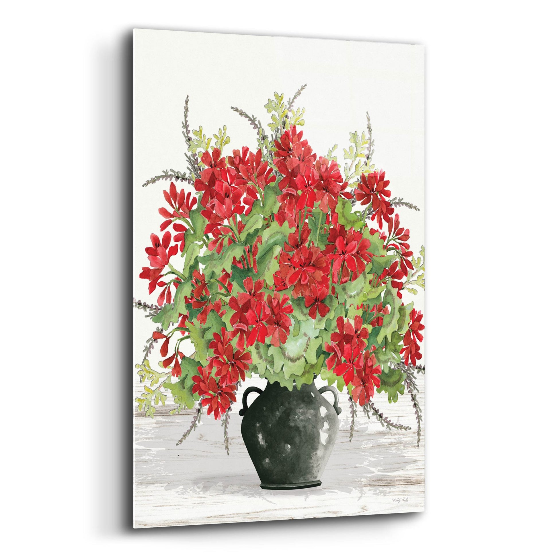 Epic Art 'Red Abundance' by Cindy Jacobs, Acrylic Glass Wall Art,12x16